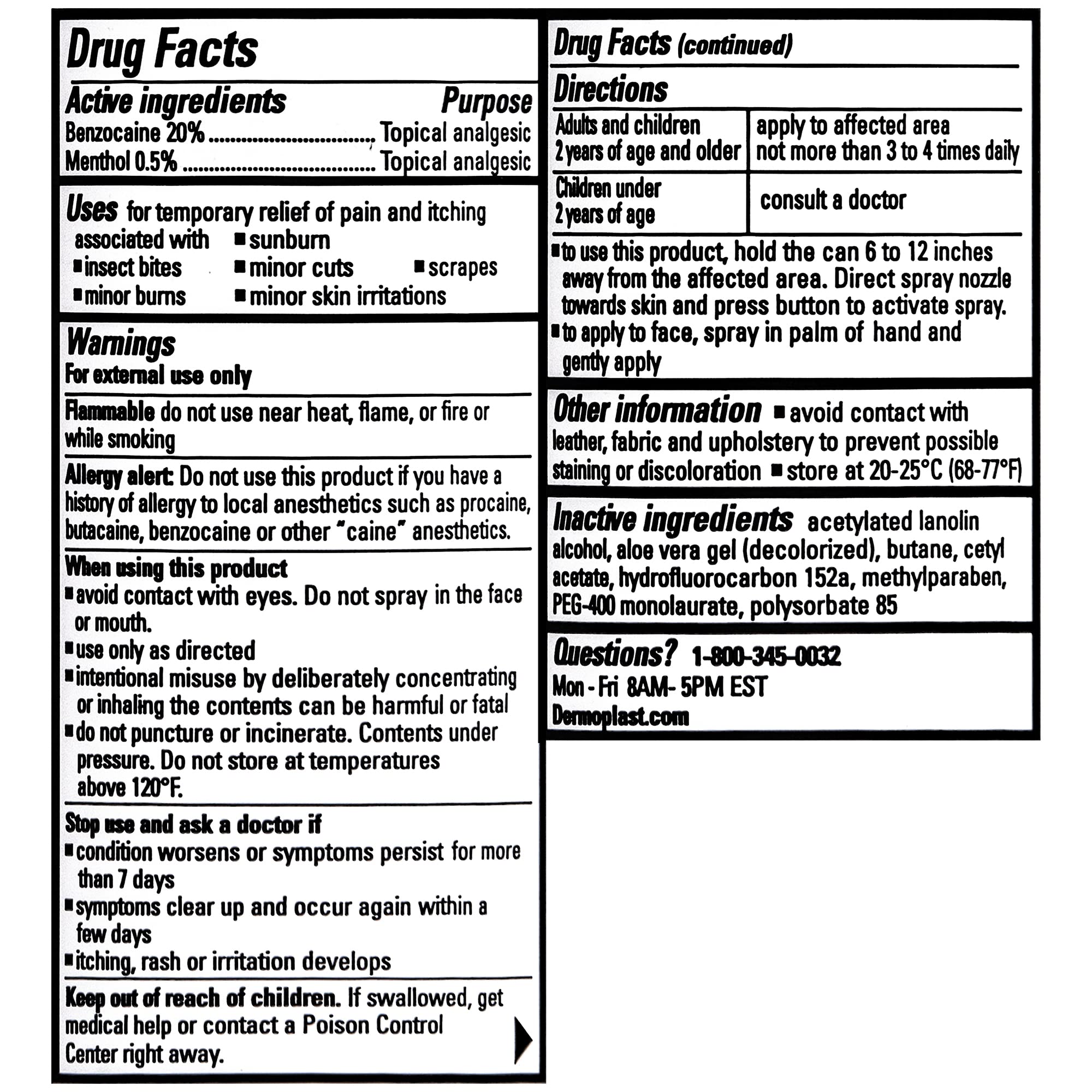 Dermoplast Pain, Burn & Itch Relief Spray for Minor Cuts, Burns and Bug Bites, 2.75 Oz (Packaging May Vary) Dermoplast buy supplements canada