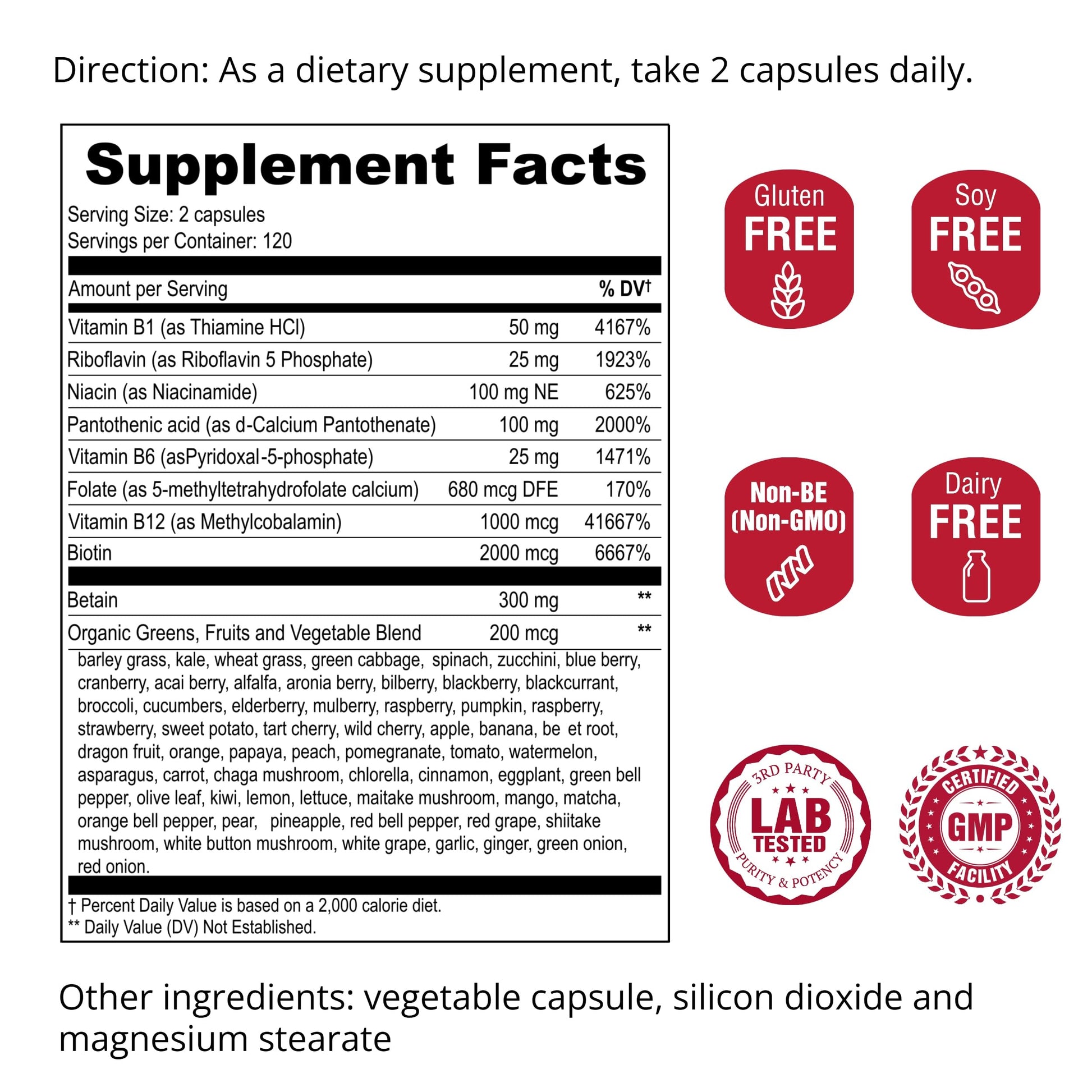 UpNourish Methylated B Complex Vitamins for Women and Men, 240 Veggies Capsules - Active Pure B Complex with Organic Fruits, Vegetables, B1 Thiamine, B2 Riboflavin, UpNourish buy supplements canada