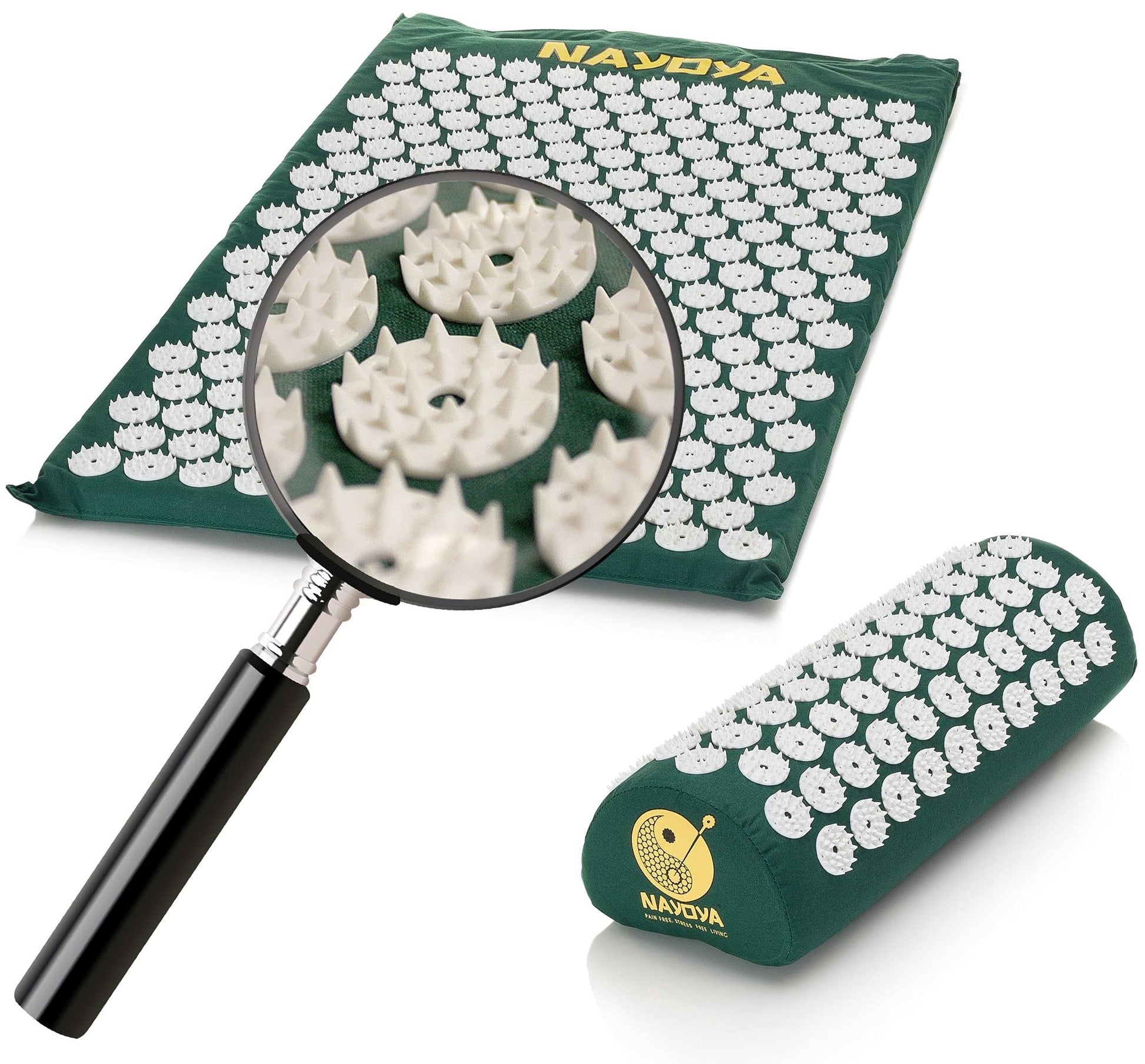 NAYOYA Neck and Back Pain Relief - Acupressure Mat and Neck Pillow Set - Relieves Stress and Sciatic Pain NAYOYA buy supplements canada