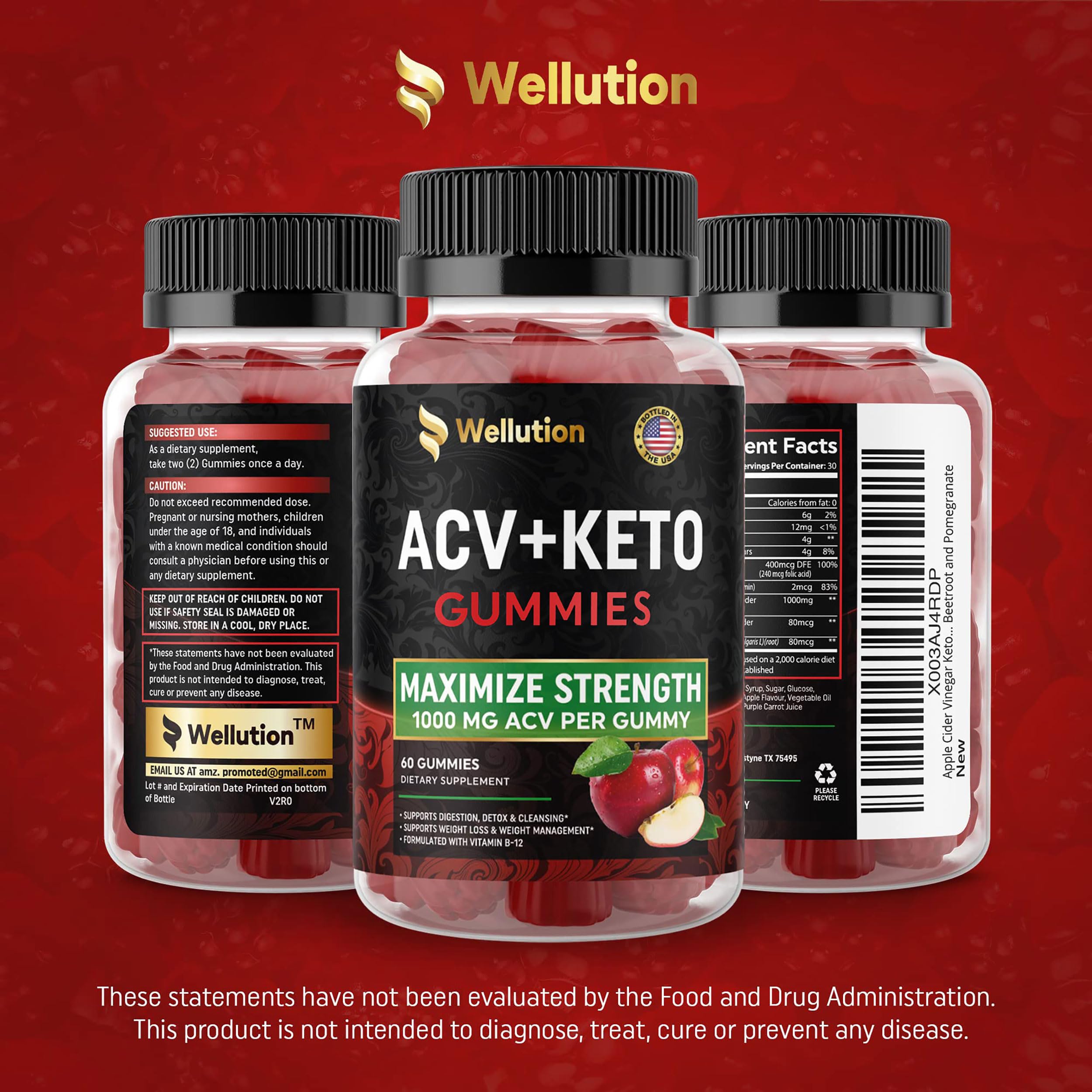 WELLUTION (2 Pack Gummies Apple Cider Vinegar - Formulated to Support Healthy Weight WELLUTION buy supplements canada