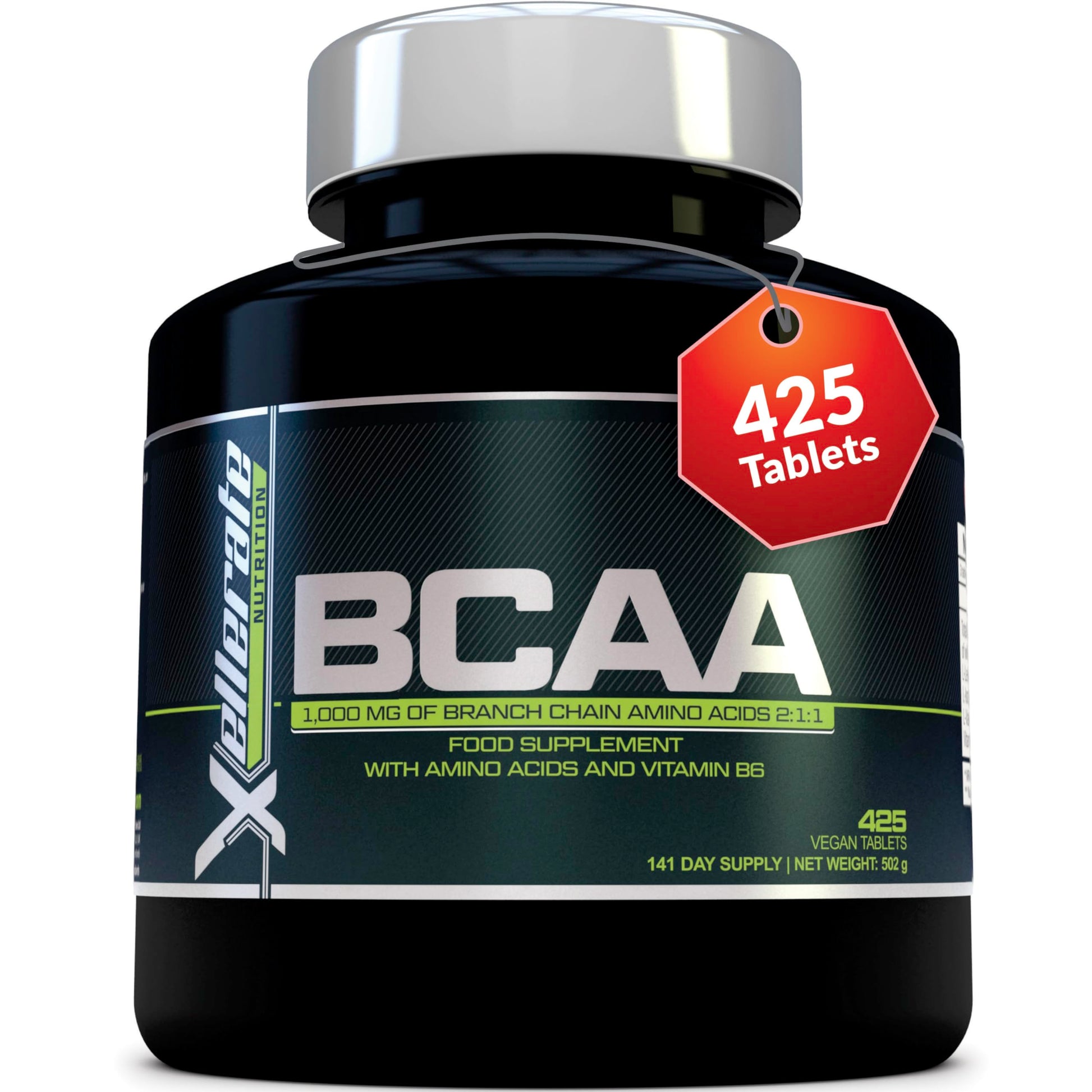 BCAA 1000mg - 425 Vegan Tablets - 3000mg Daily Serving - 141 Day Supply - 2:1:1 BCAAs Xellerate NUTRITION buy supplements canada