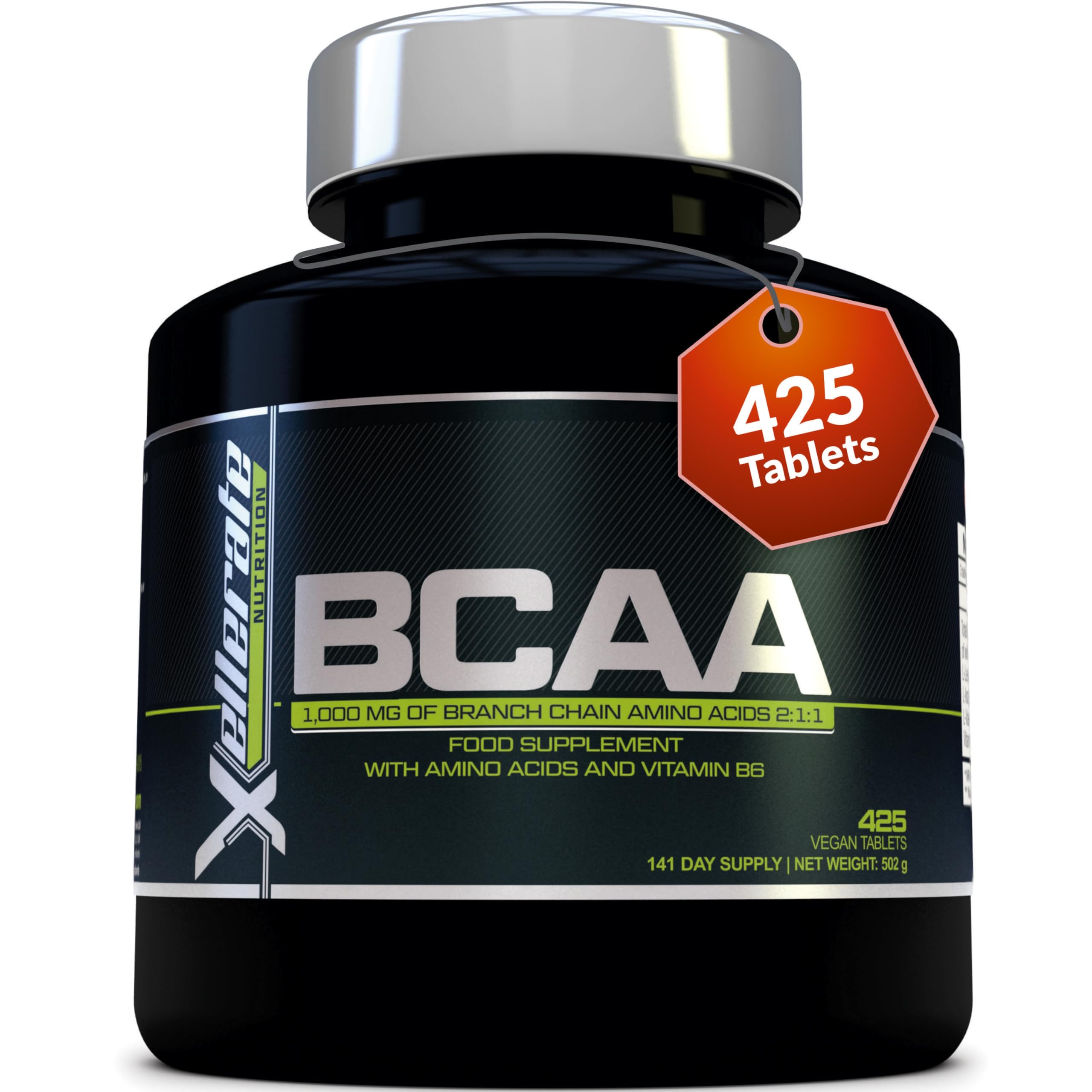 BCAA 1000mg - 425 Vegan Tablets - 3000mg Daily Serving - 141 Day Supply - 2:1:1 BCAAs Xellerate NUTRITION buy supplements canada