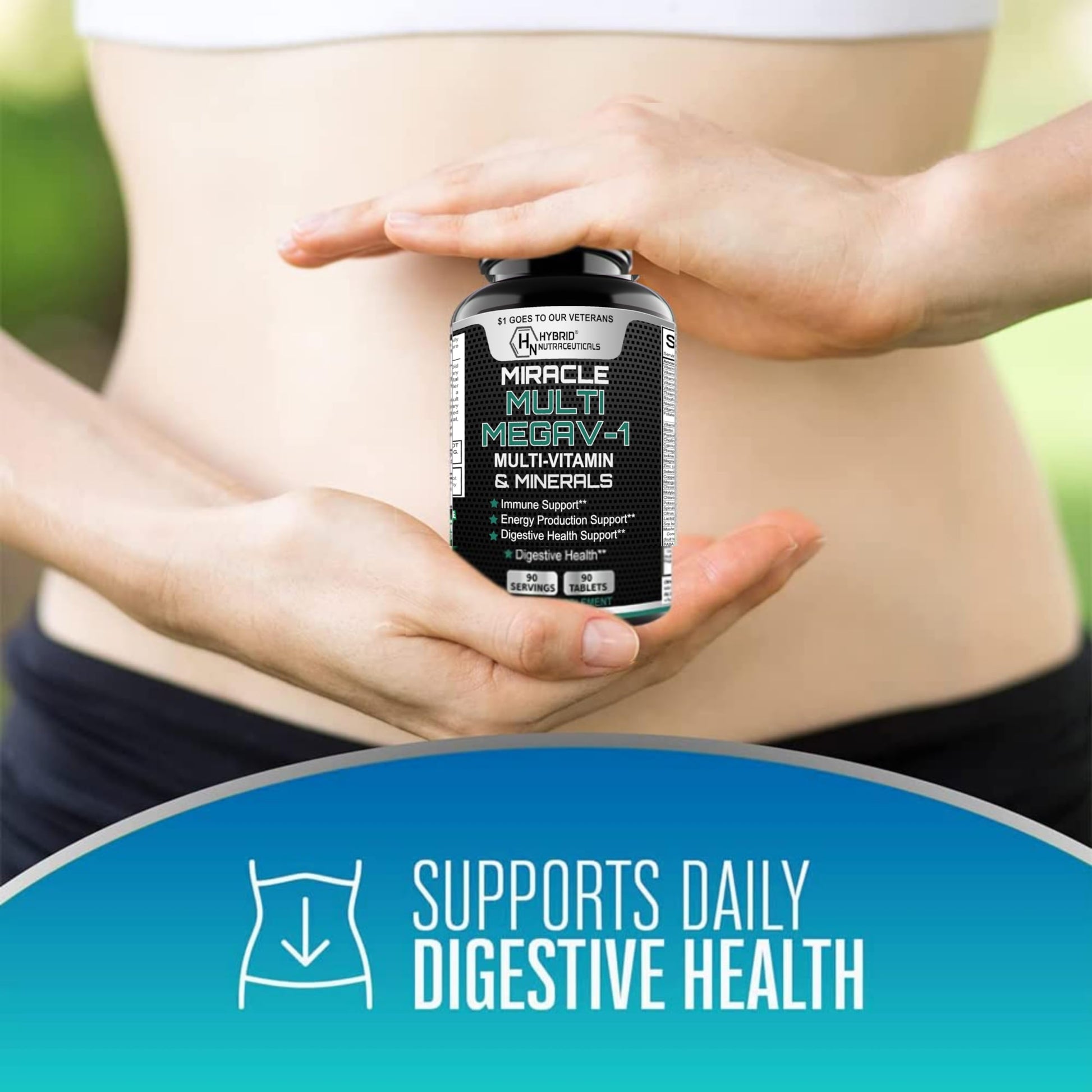 MEGAV-1 Multi-Vitamin, Superfood & Minerals - Daily Multivitamin with Probiotics, Digestive Enzyme, Mushroom Complex for Heart Health, Immune Support, Energy & Stamina - 90 Tablets Hybrid Nutraceuticals buy supplements canada