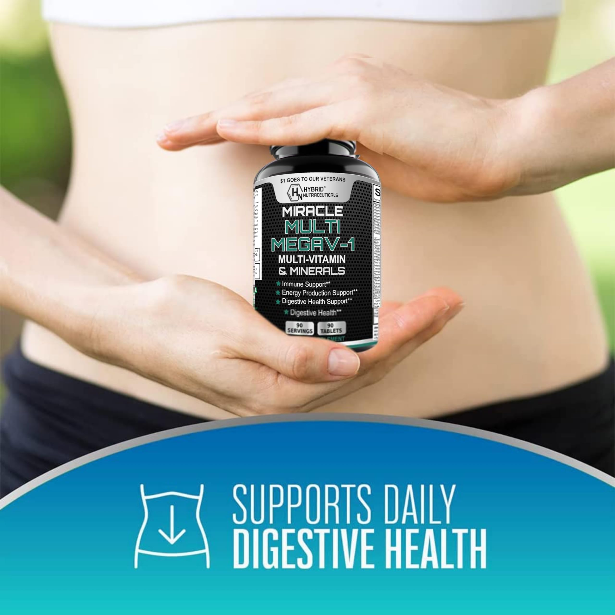 MEGAV-1 Multi-Vitamin, Superfood & Minerals - Daily Multivitamin with Probiotics, Digestive Enzyme, Mushroom Complex for Heart Health, Immune Support, Energy & Stamina - 90 Tablets Hybrid Nutraceuticals buy supplements canada