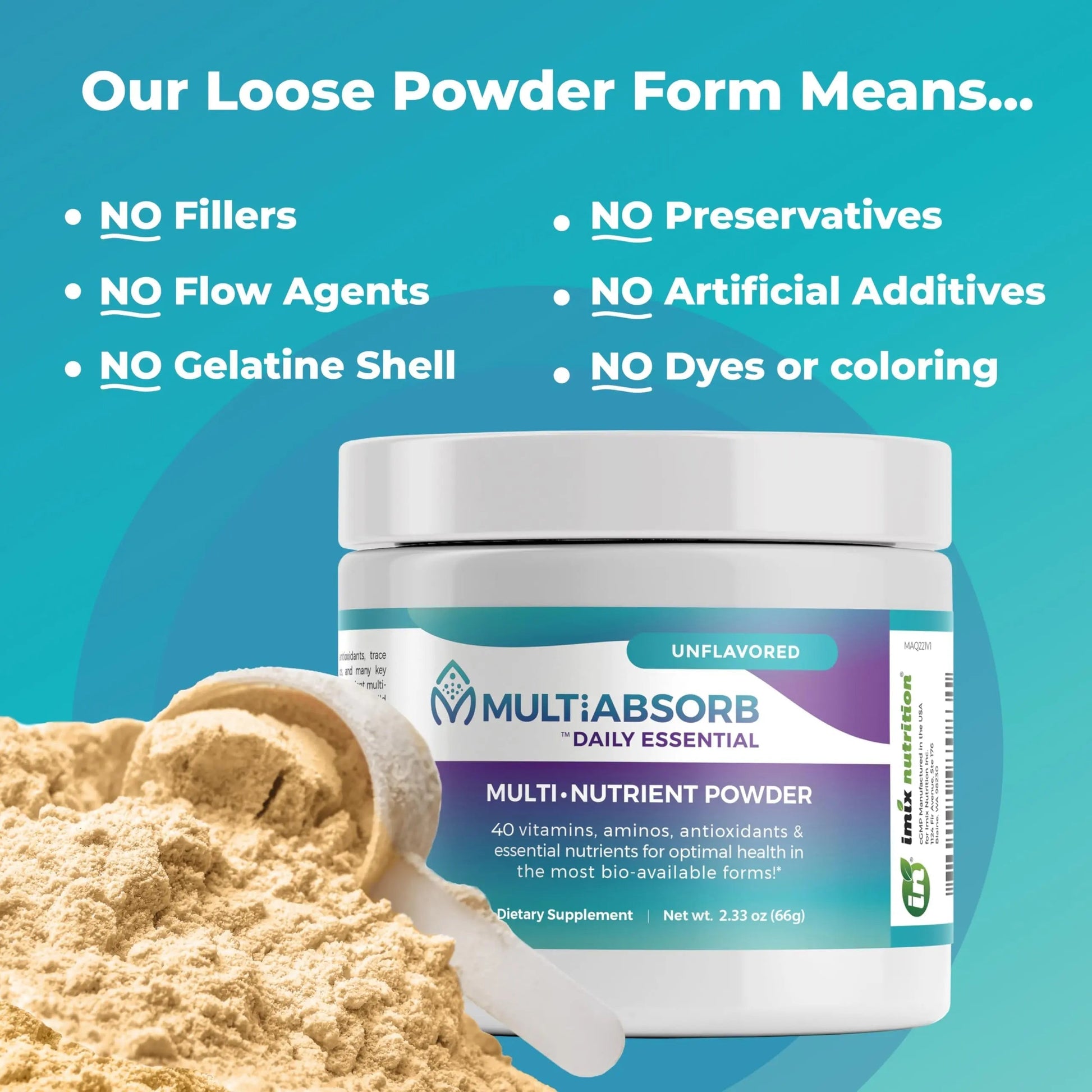 MultiAbsorb~Daily Essential, Multi-Nutrient Powder for Optimal Health, Vitamins, Minerals, Antioxidants, No Fillers or Preservatives Imix Nutrition buy supplements canada