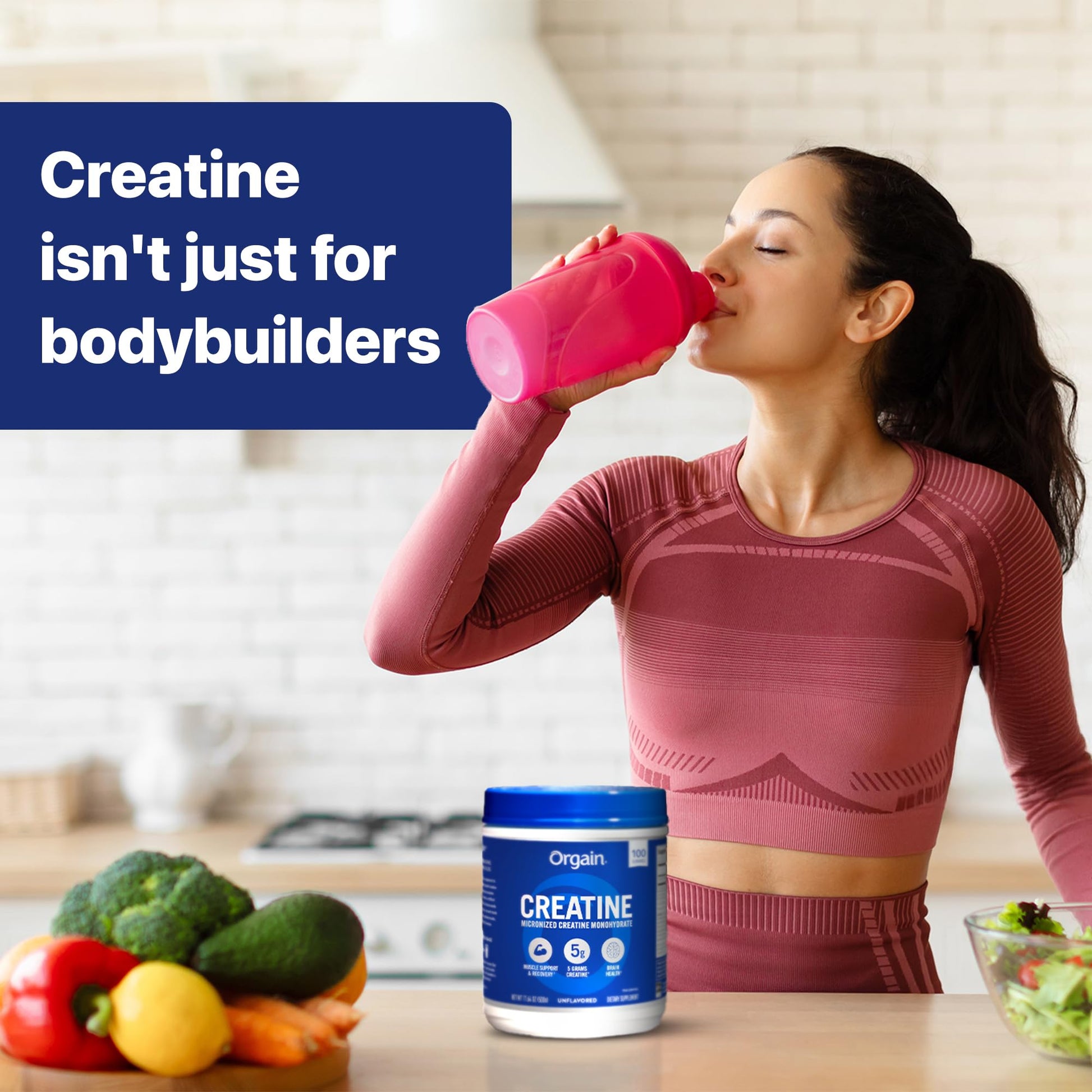 Orgain Creatine Monohydrate Micronized Powder, 100 Servings, Unflavored, Supports Muscle Growth, Post Workout Recovery and Brain Health, No Artificial Additives, for Men & Women, Vegan Orgain buy supplements canada