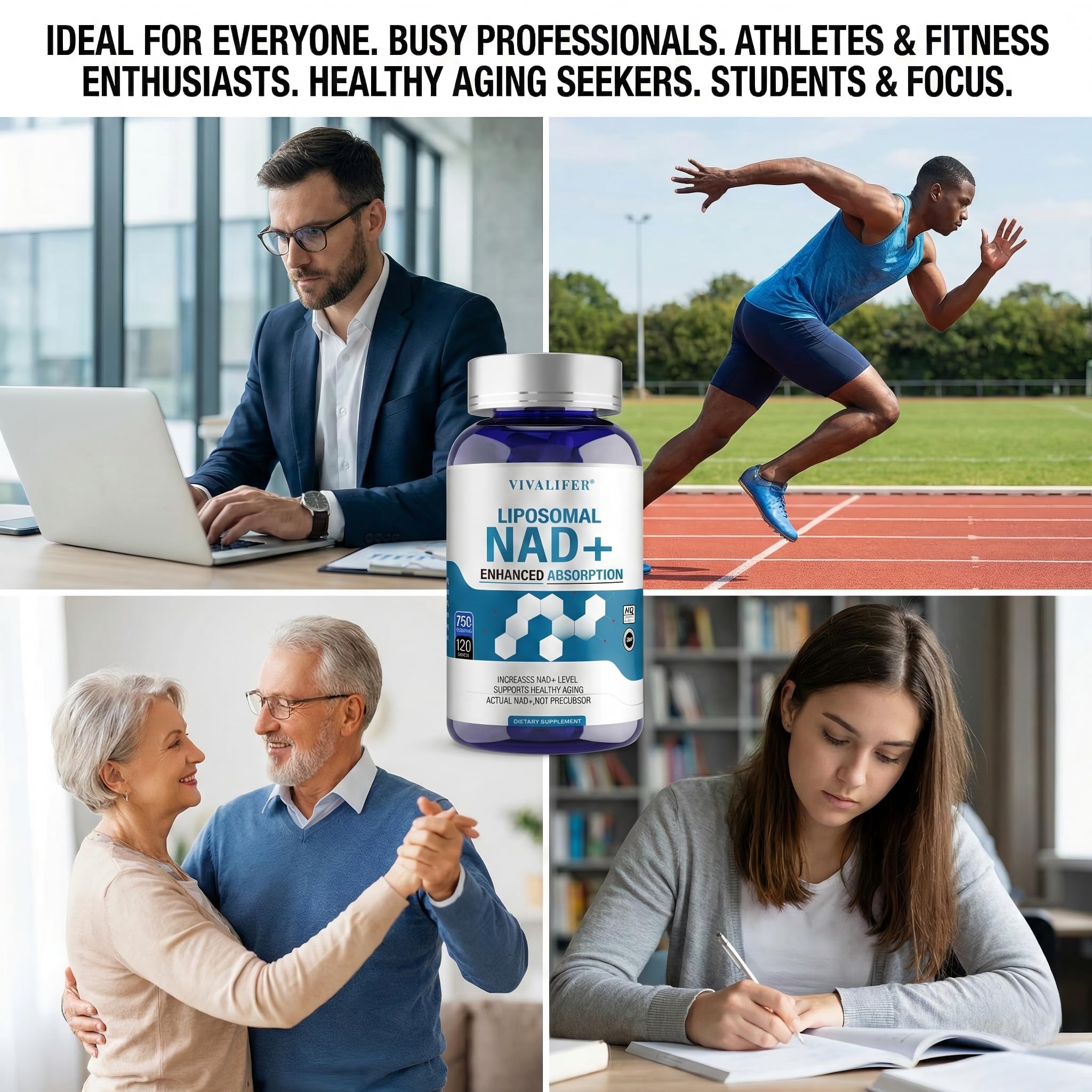 Liposomal NAD+ Supplement 750mg - 120 Capsules NMN Alternative Superior Absorption & Bioavailability -True Nicotinamide Adenine Dinucleotide for Cellular Energy, DNA Repair Support & Healthy Aging DQQI buy supplements canada