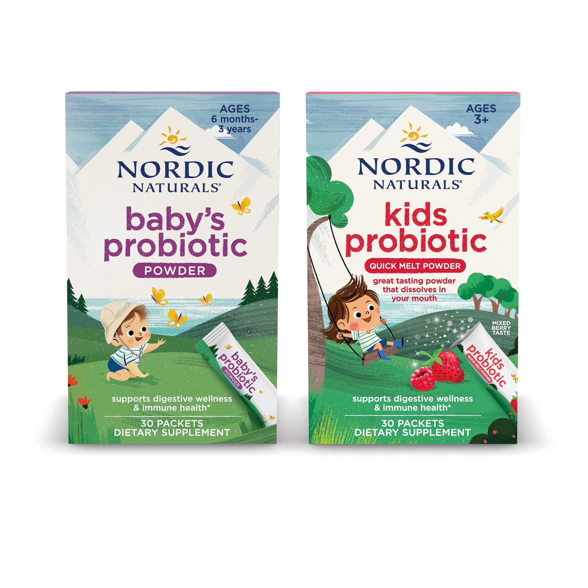 Nordic Naturals Children's Vegan Probiotic Powder Bundle - Baby’s Nordic Flora Probiotic Powder, Unflavored - 30 Packets - 4 Billion CFU Nordic Naturals buy supplements canada