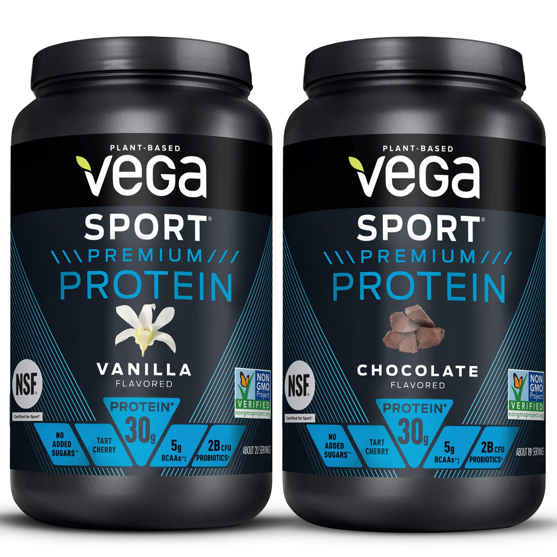 Vega Sport Premium Protein Powder Bundle, Chocolate + Vanilla, Plant Based Protein Vega buy supplements canada