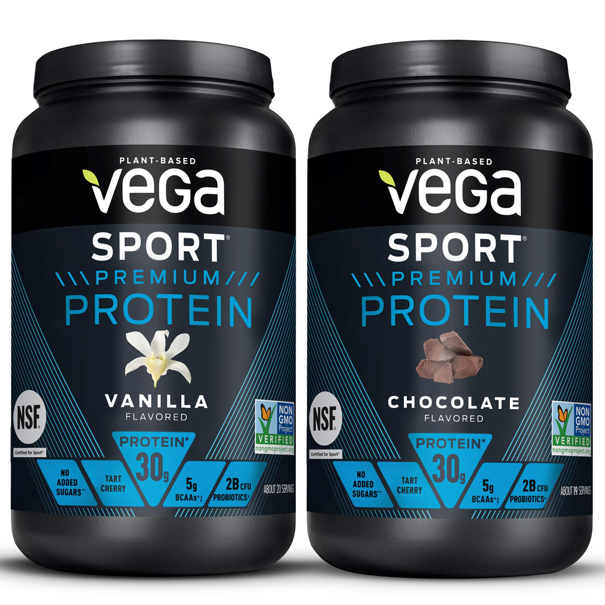 Vega Sport Premium Protein Powder Bundle, Chocolate + Vanilla, Plant Based Protein Vega buy supplements canada