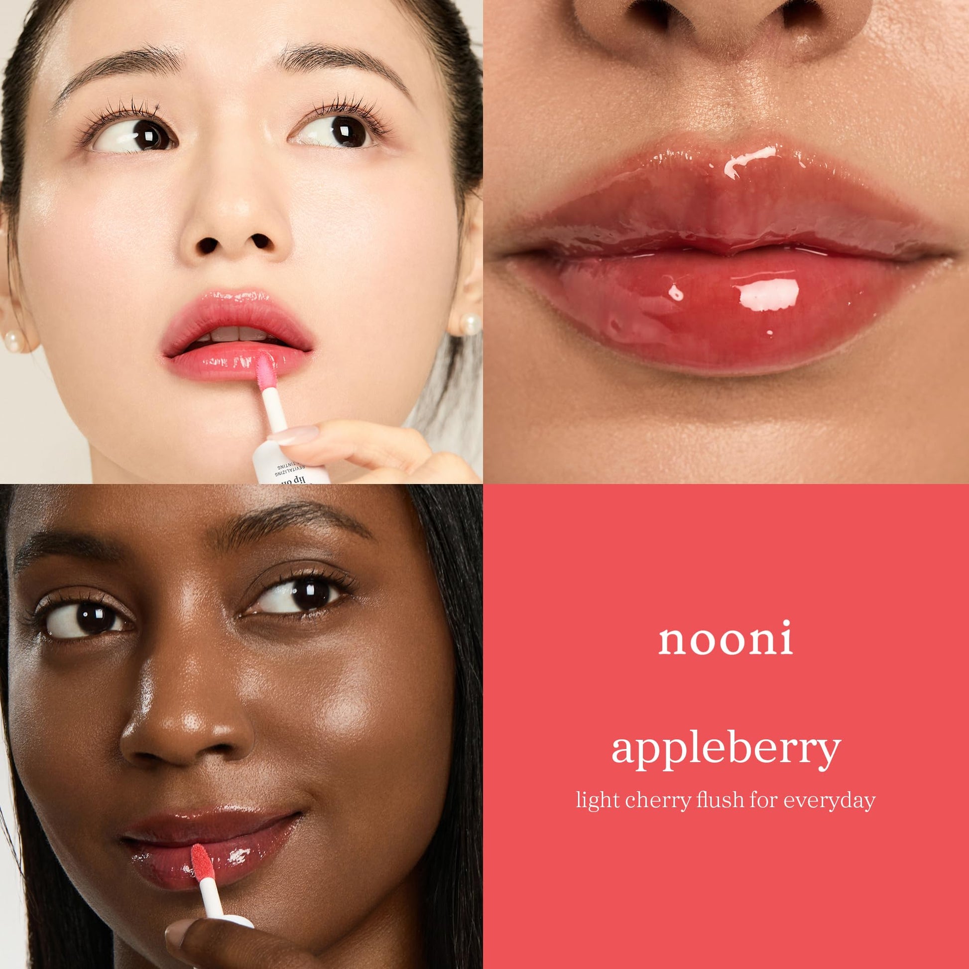 NOONI Korean Lip Oil - Appleberry | Long-Lasting, Moisturizing, Plumping, Revitalizing for Dry Lips, Waterproof, No Peel Off, Hydrating, Nourishing Crystal Clear, Stocking Stuffers, 0.12 FL Oz NOONI buy supplements canada