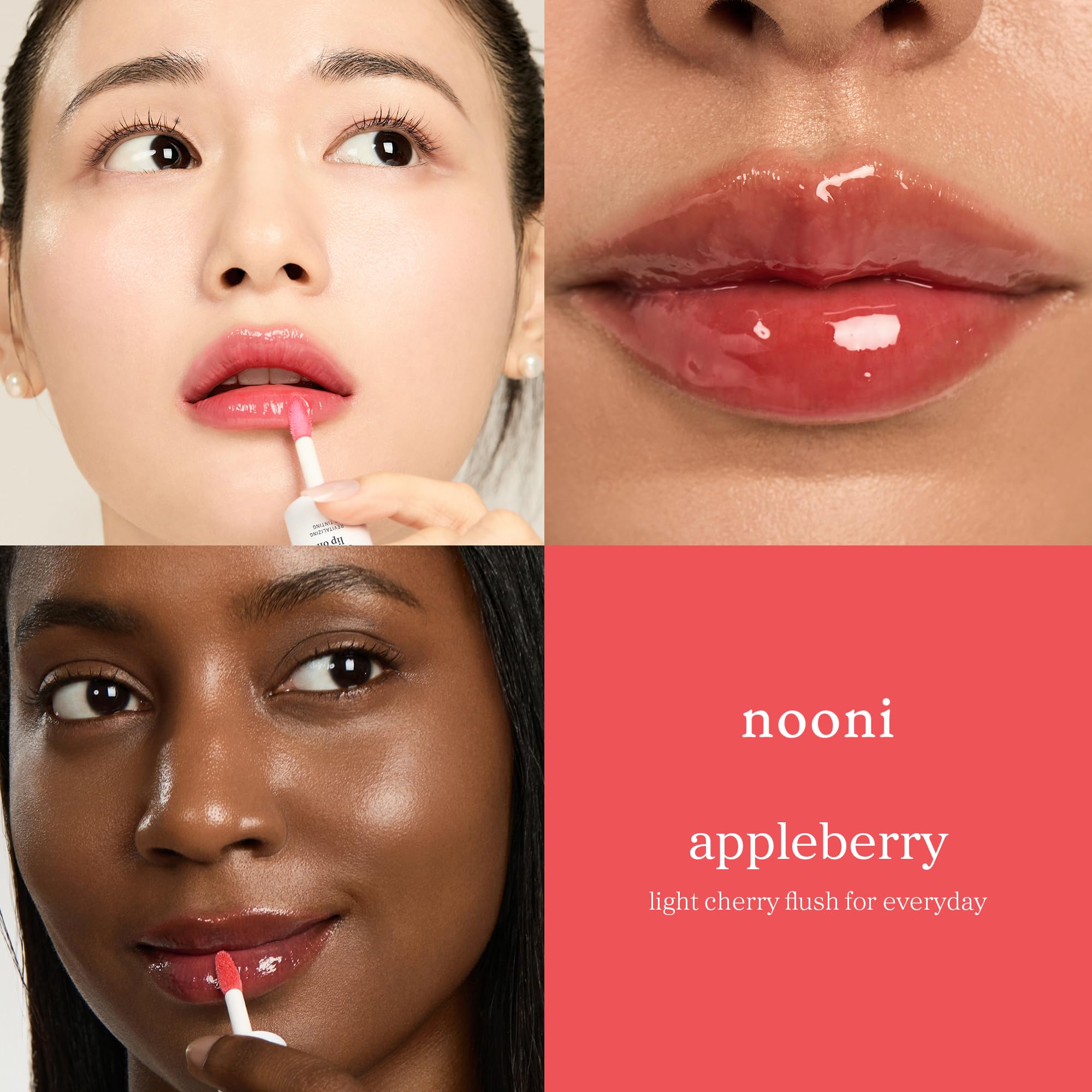 NOONI Korean Lip Oil - Appleberry | Long-Lasting, Moisturizing, Plumping, Revitalizing for Dry Lips, Waterproof, No Peel Off, Hydrating, Nourishing Crystal Clear, Stocking Stuffers, 0.12 FL Oz NOONI buy supplements canada