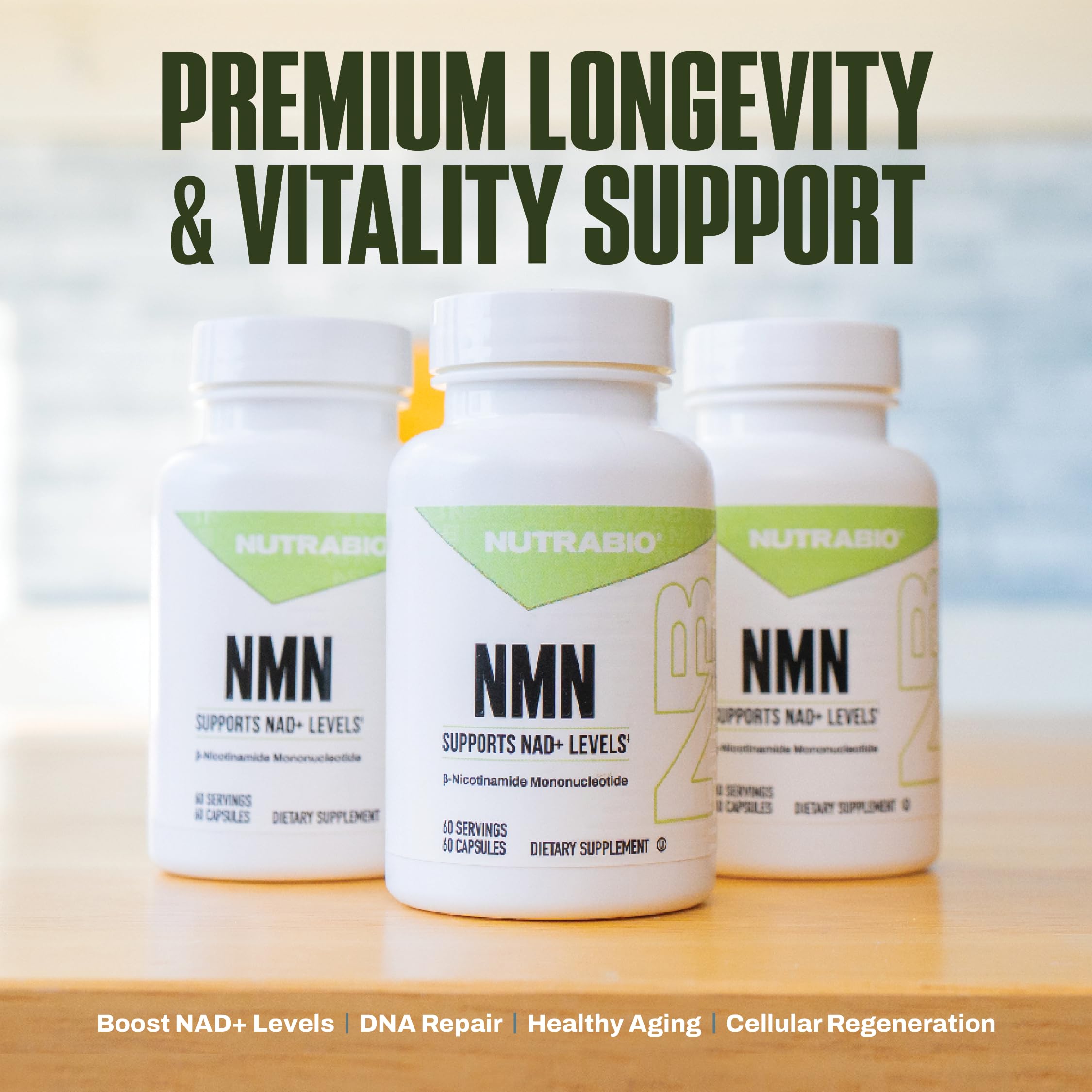 NutraBio NMN - NAD Supplement, Longevity Support, Boost NAD Levels, Increase Cellular Energy, Brain Health, Healthy Aging- 60 Servings- 60 Capsules NutraBio buy supplements canada