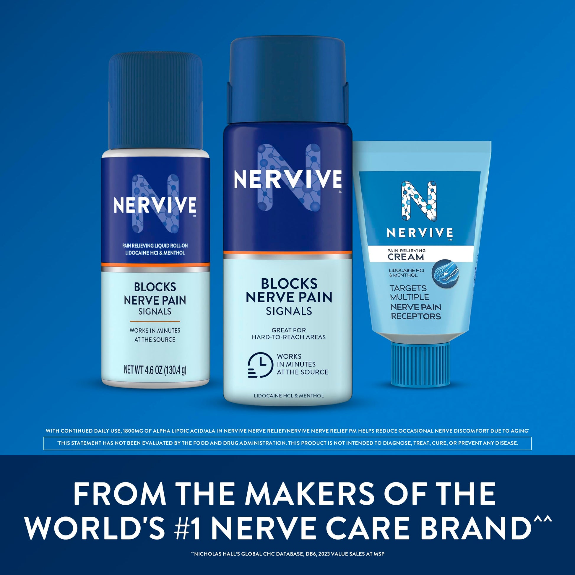 Nervive Pain Relieving Spray, Lidocaine Spray, Nervive Pain Relief, Lidocaine Topical, Foot Pain, Leg Pain, Hand Pain, Max Strength Formula, for Hard to Reach Areas, 4.5oz Nervive buy supplements canada