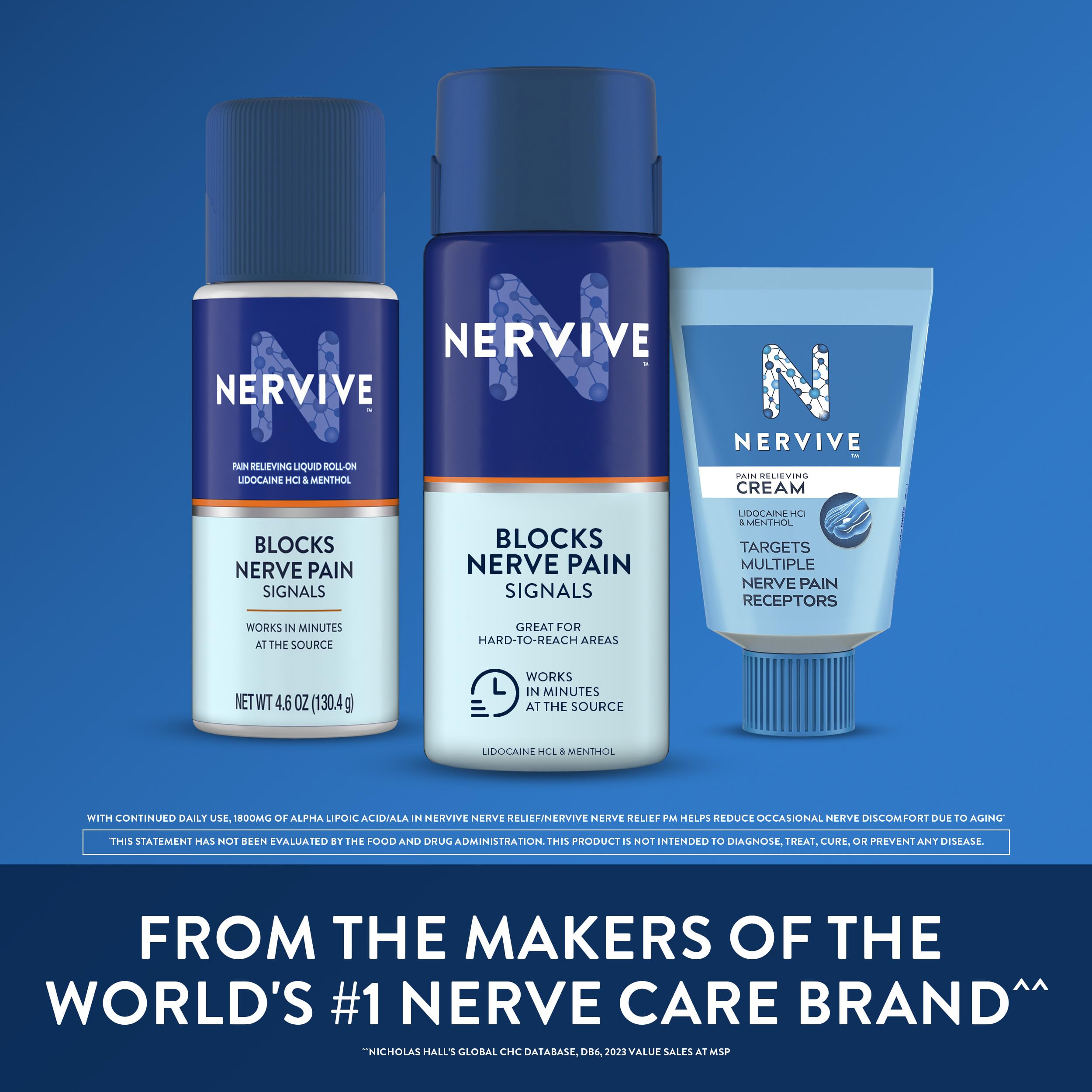 Nervive Pain Relieving Spray, Lidocaine Spray, Nervive Pain Relief, Lidocaine Topical, Foot Pain, Leg Pain, Hand Pain, Max Strength Formula, for Hard to Reach Areas, 4.5oz Nervive buy supplements canada