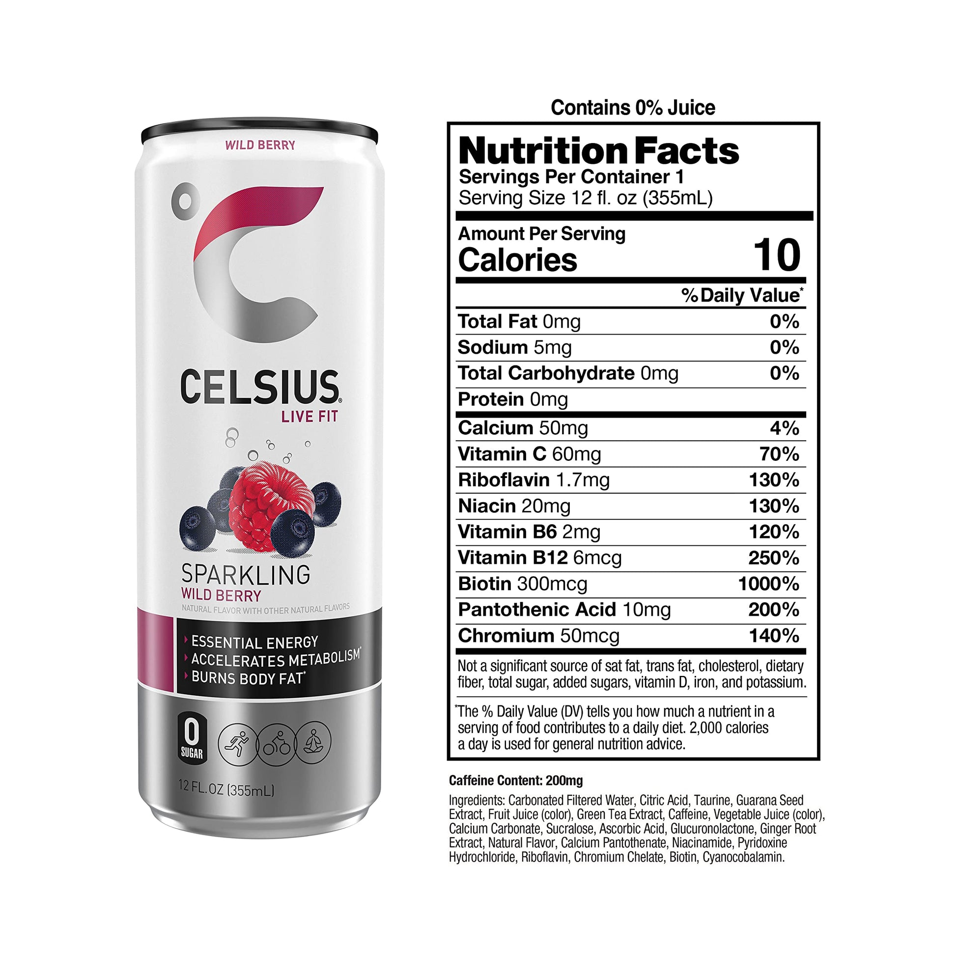 CELSIUS Sparkling Wild Berry, Functional Essential Energy Drink 12 Fl Oz (Pack of 12) CELSIUS buy supplements canada