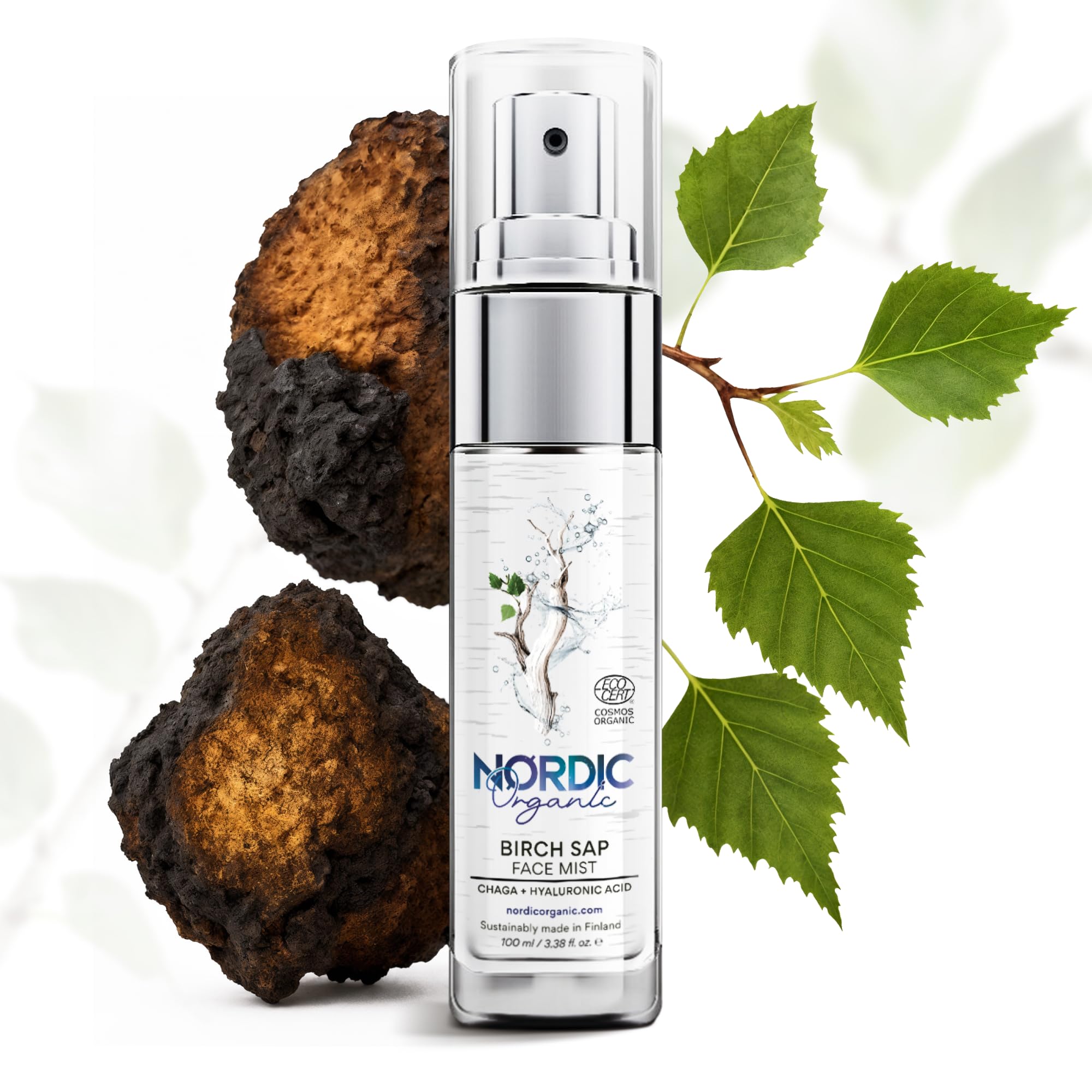 Nordic Organic Birch Sap Face Mist – COSMOS Certified Organic Formula with Hyaluronic Acid & Chaga Mushroom, Fragrance Free, Made in Finland 3.38 oz (100 ml), 1 Bottle Nordic Organic buy supplements canada
