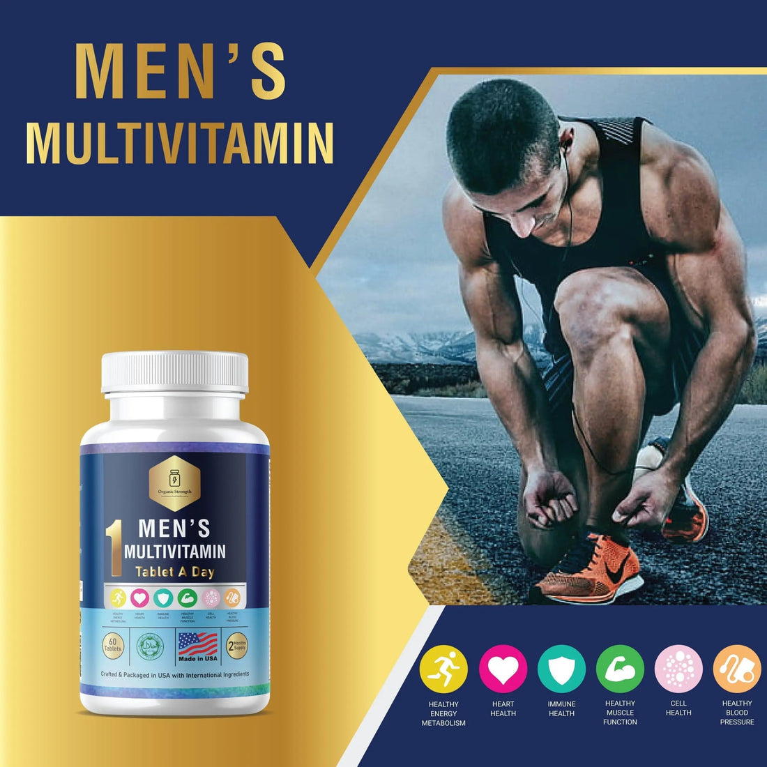 Organic Strength Daily Men's Multivitamins - Multivitamin for Men & Multimineral Supplement for Enhanced Energy Organic Strength buy supplements canada