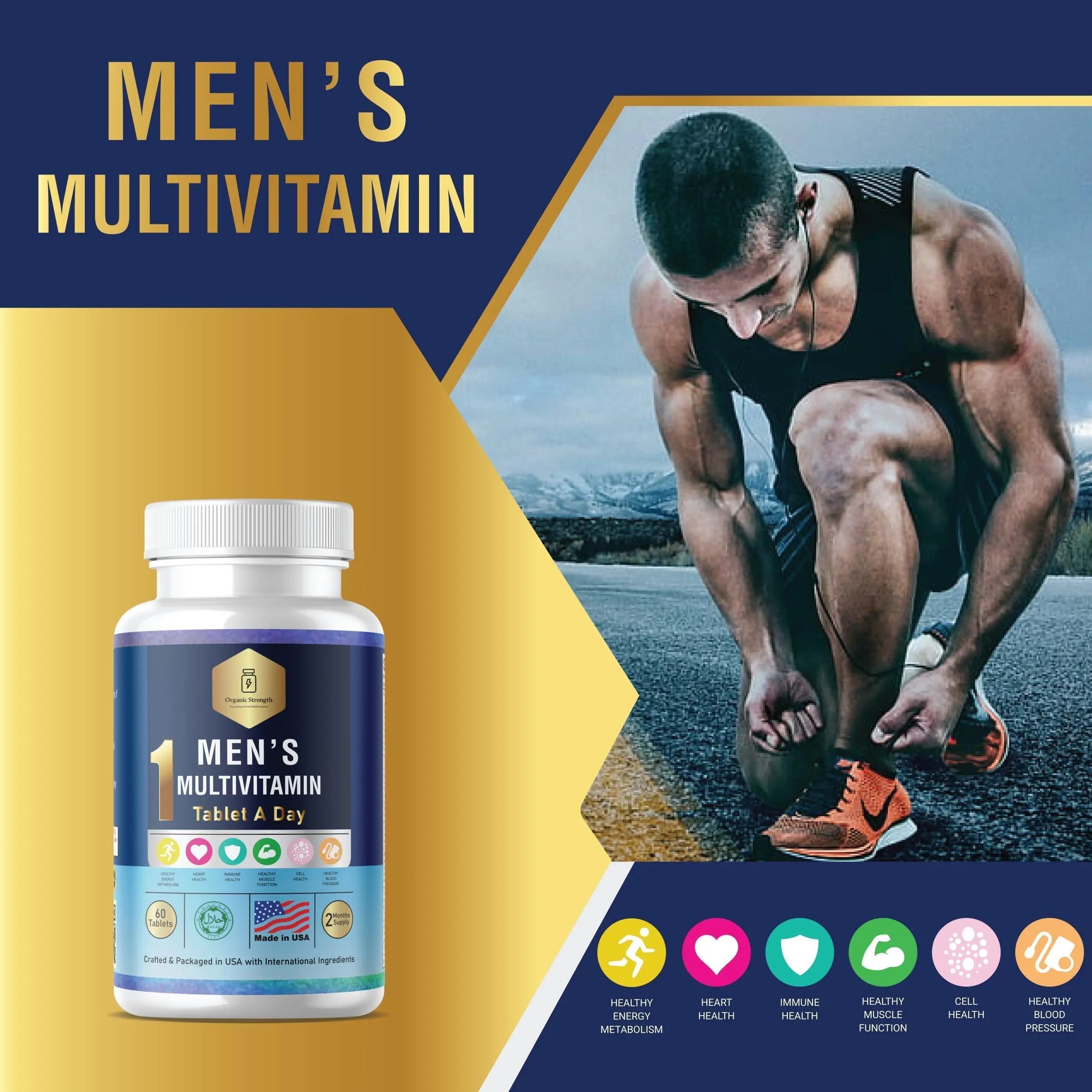 Organic Strength Daily Men's Multivitamins - Multivitamin for Men & Multimineral Supplement for Enhanced Energy Organic Strength buy supplements canada