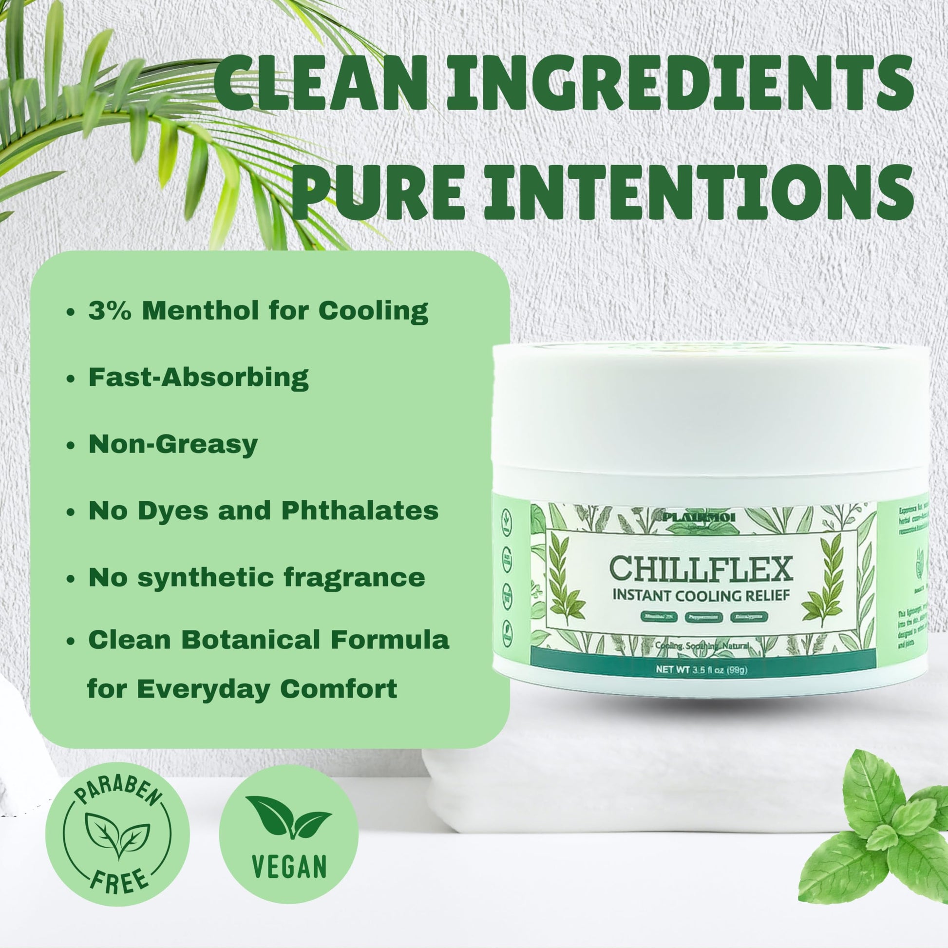 PLAIRMOI CHILLFLEX Pain Relief Gel for Muscle Aches, Joint Pain, Discomfort & Inflammation – Fast Acting, Cooling, Non-Greasy with 3% Menthol & Eucalyptus – 3.5 oz, 1-Pack PLAIRMOI buy supplements canada