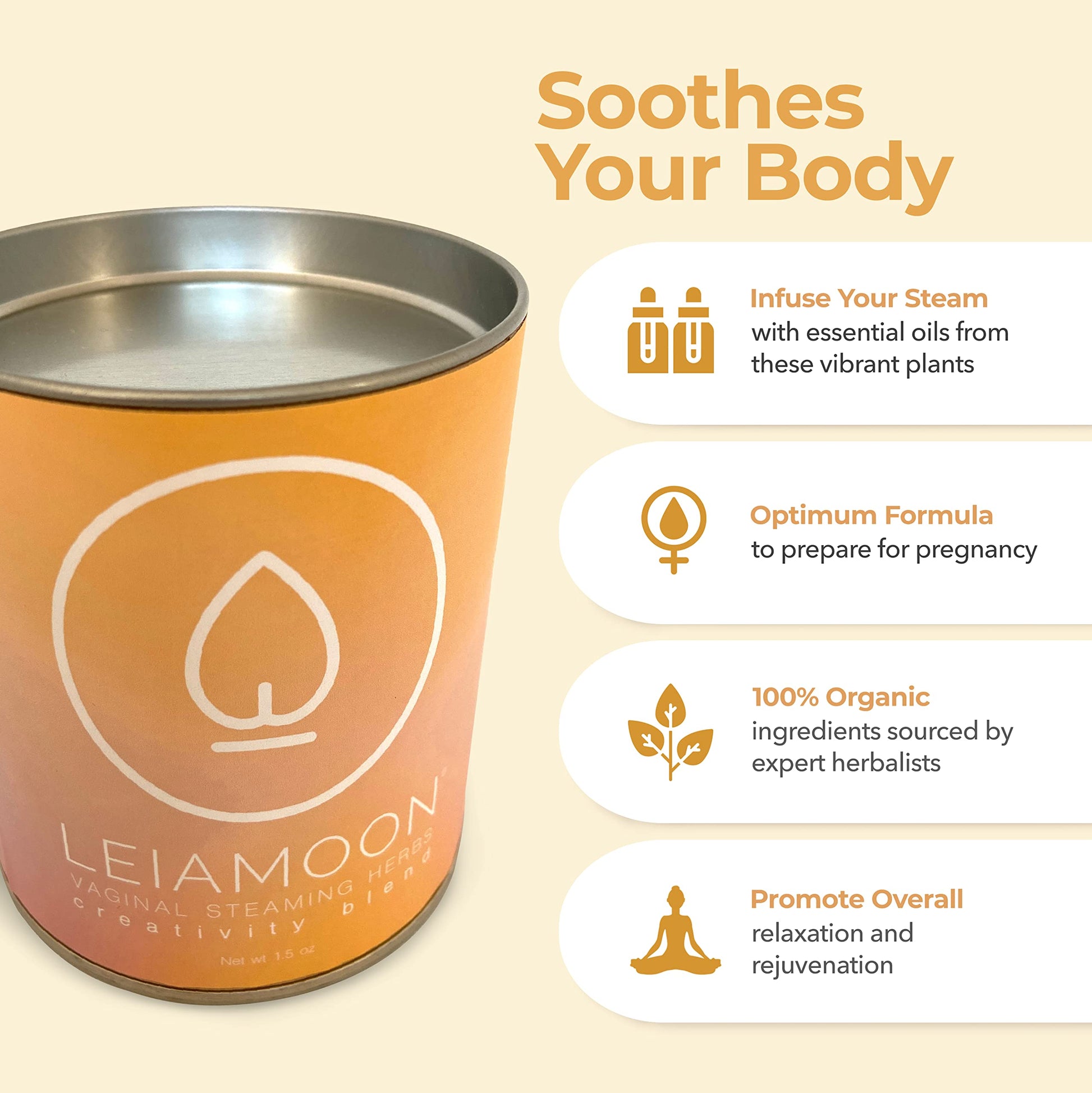 Yoni Steam Herbs Creativity Blend, Receptivity & Fertility Yoni Herbs for Cleansing and Toning Leiamoon buy supplements canada