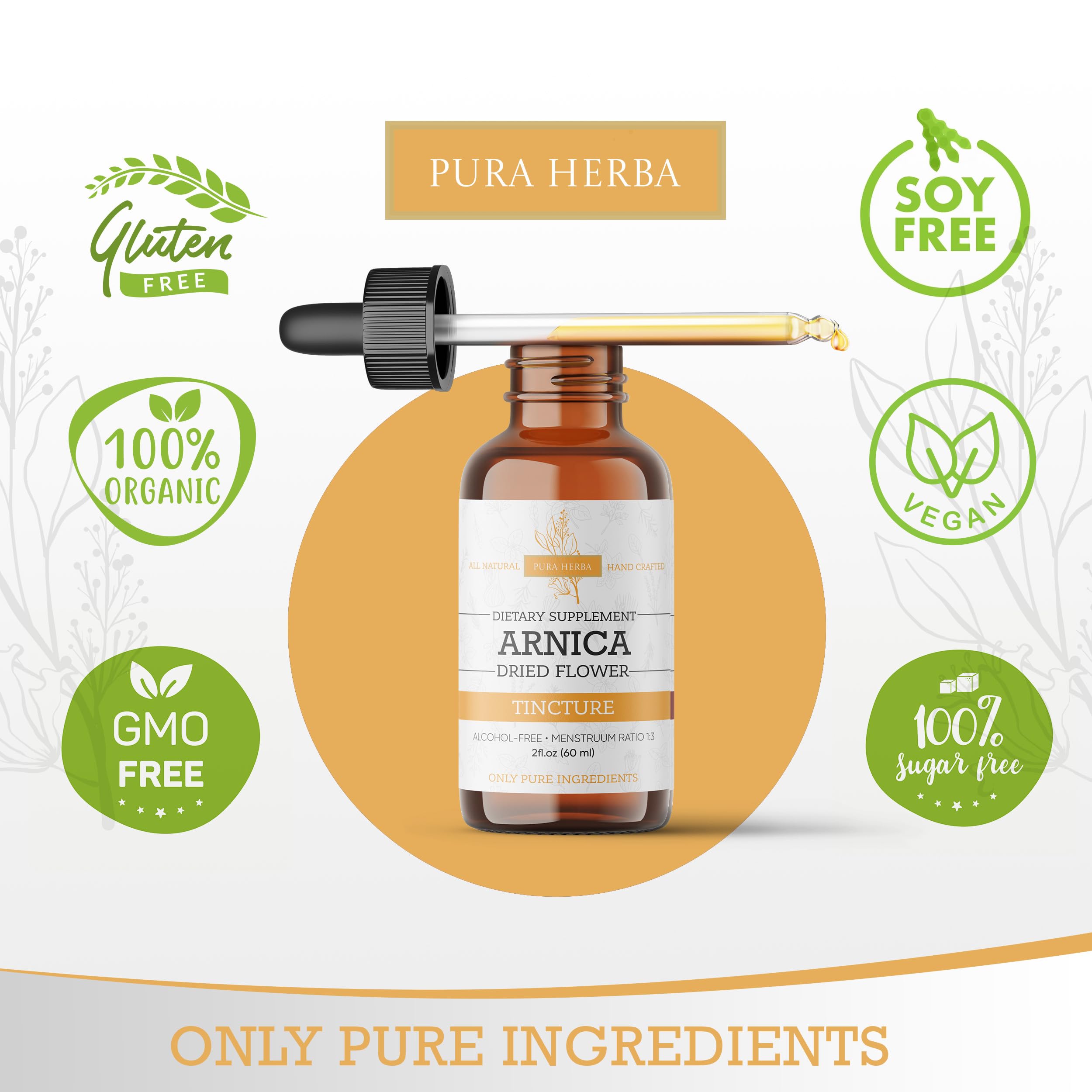 Pura Herba Arnica Liquid Extract – Alcohol-Free, Vegan, Supports Muscle Recovery & Joint Comfort, Fast-Absorbing Tincture, Made in USA – 2 Fl Oz Pura Herba buy supplements canada