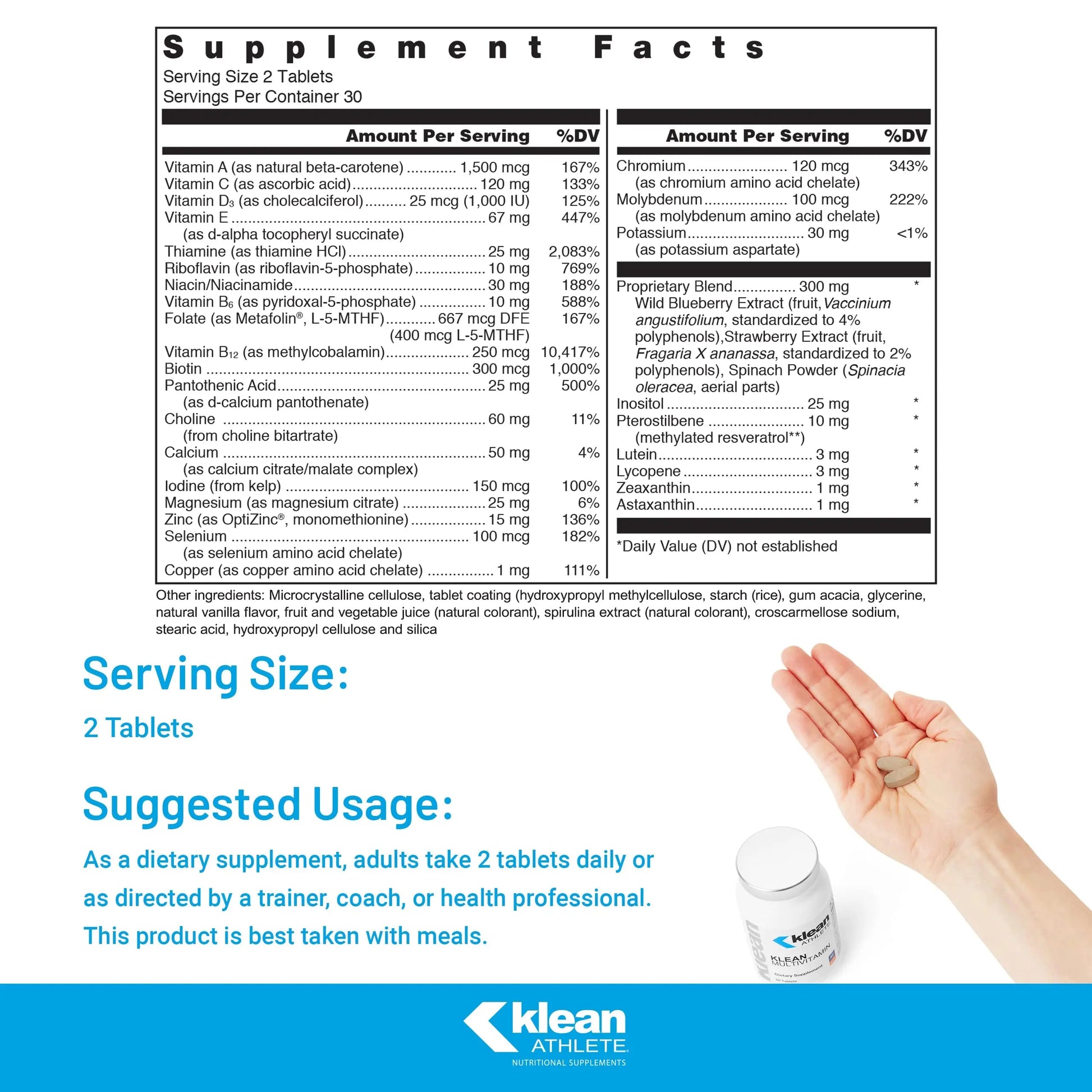 Klean Athlete Klean Multivitamin - Essential Nutrients & Antioxidants for Optimal Health - NSF Certified for Sport - 60 Tablets Klean Athlete buy supplements canada