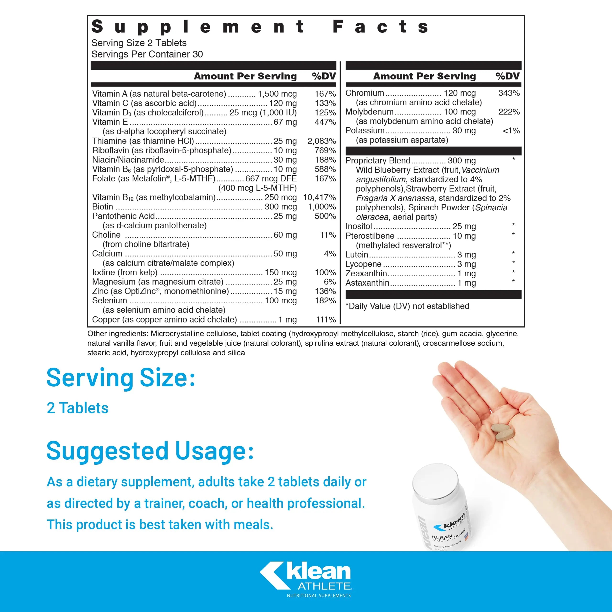 Klean Athlete Klean Multivitamin - Essential Nutrients & Antioxidants for Optimal Health - NSF Certified for Sport - 60 Tablets Klean Athlete buy supplements canada