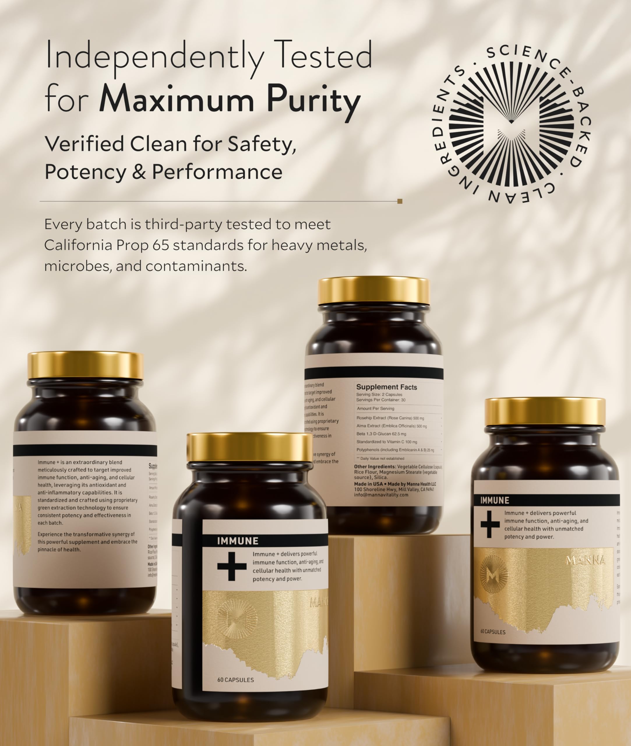 Manna Immune+ Capsules | 500mg Amla Extract & 500mg Rosehip Extract | Vitamin C Supplement for Immune Boost, Antioxidants, Heart Health, Digestion & Immune System Support | For Daily Use | 60 Count M Manna buy supplements canada