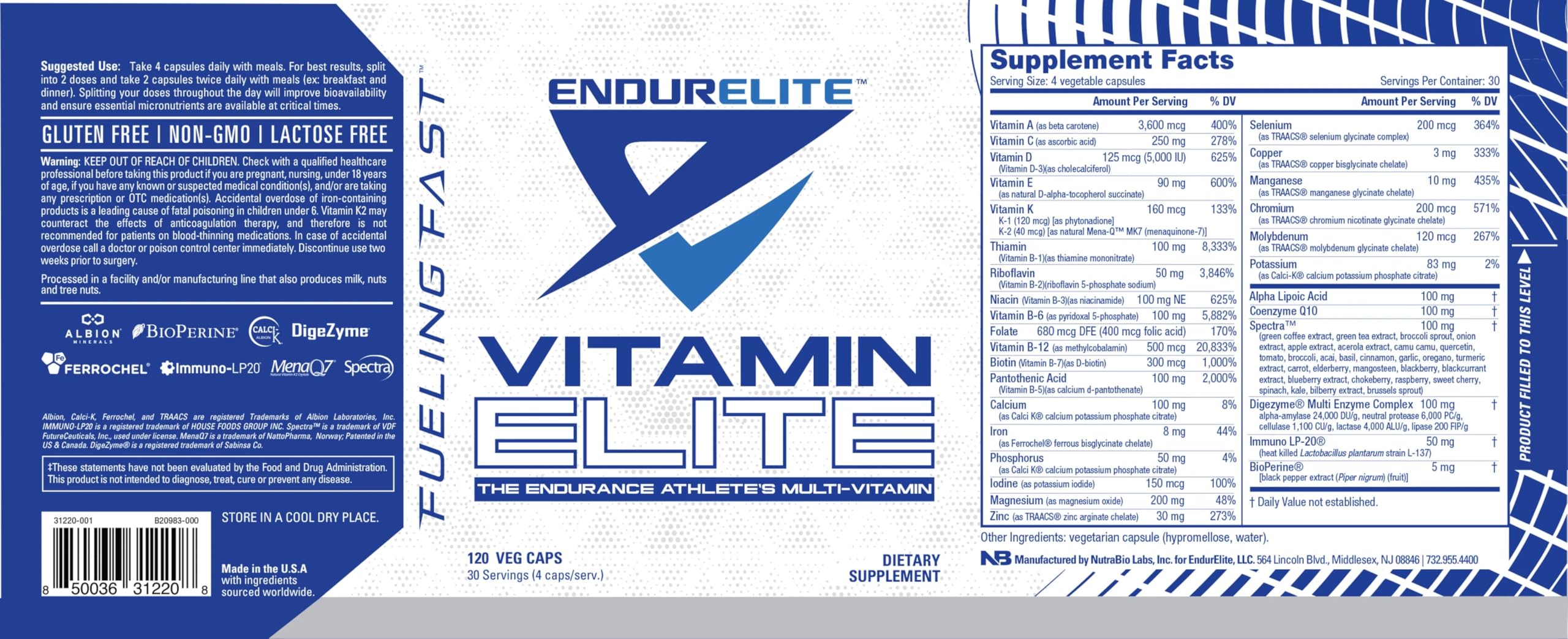 EndurElite Vitamin Elite - Complete Multivitamin for Men and Women - 120 Capsules EndurElite buy supplements canada