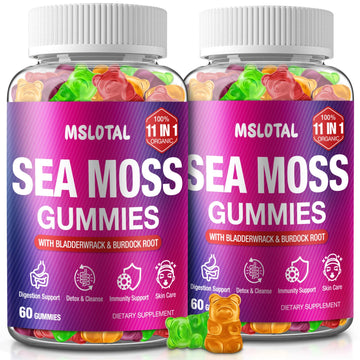 MSLOTAL Irish Sea Moss Gummies with Black Seed Oil, Ashwagandha Bladderwrack and Burdock Root, Organic Sea Moss Gummies for Women and Men with Shilajit, Immune Support, Vegan, 120 Gummies Totalss MSLOTAL buy supplements canada