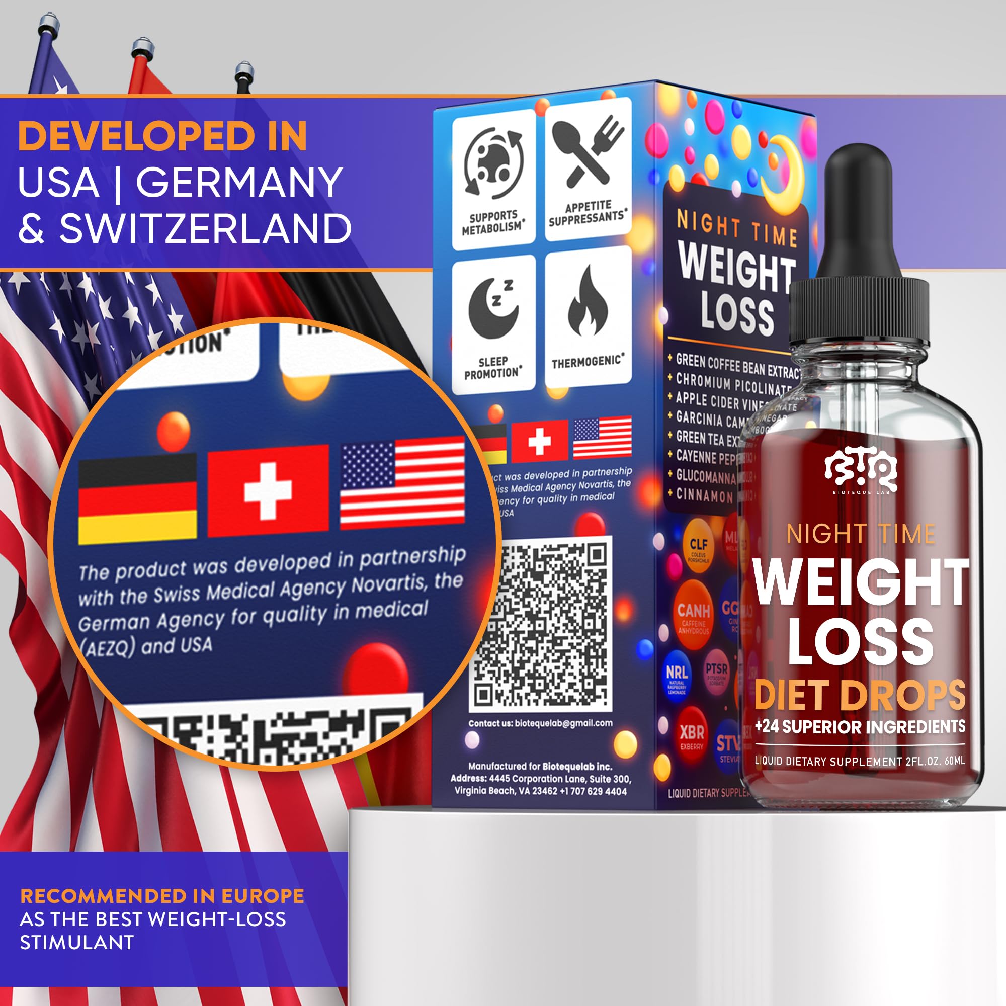 BIOTEQUELAB Night Time Weight Loss Diet Drops - Appetite Control, Fat BIOTEQUELAB buy supplements canada