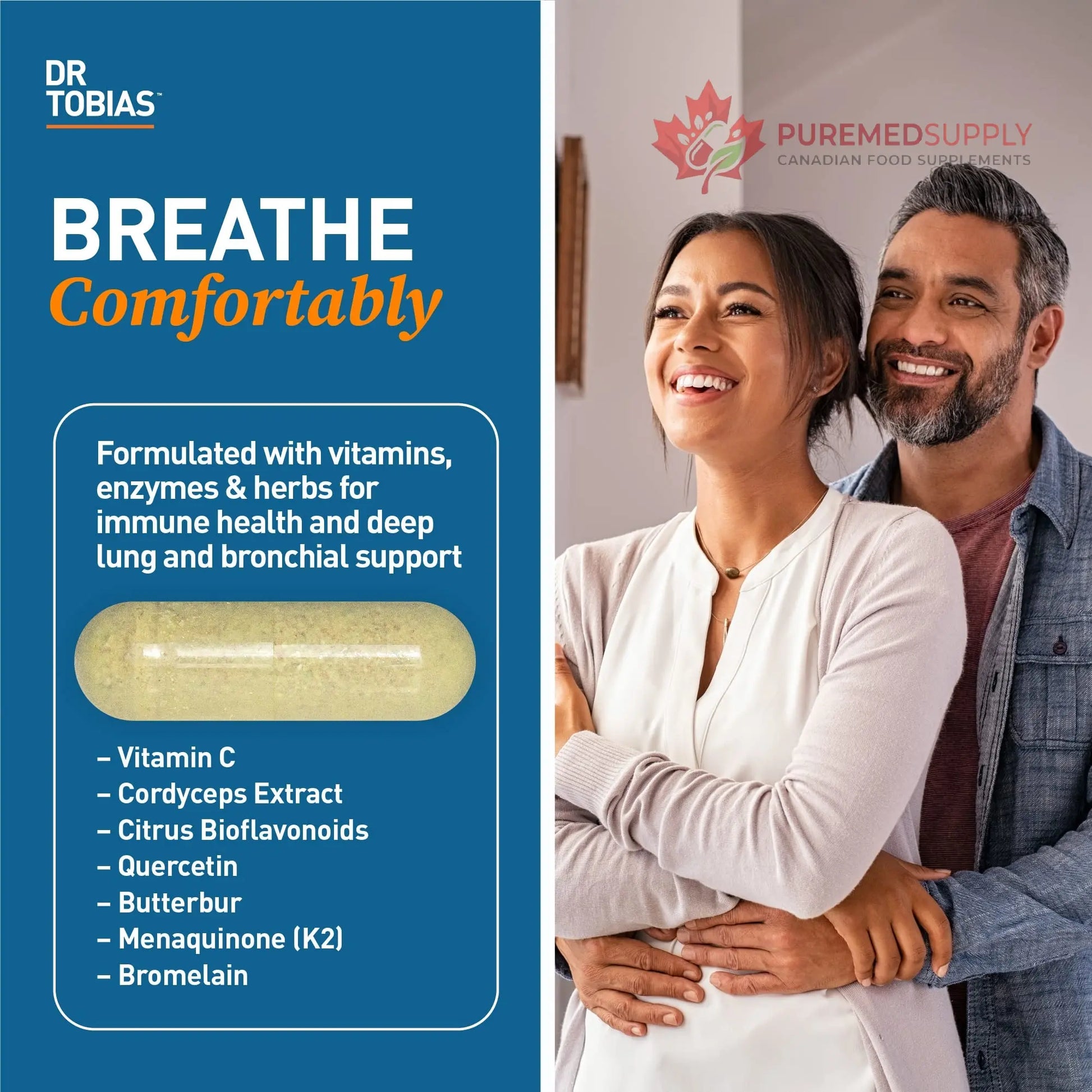 Dr. Tobias Lung Health and Oregano & Caprylic Acid Blend, Supports Lung Cleanse & Detox, Intestinal Health, Immune Support with Prebiotics & Herbs for Women & Men Dr. Tobias buy supplements canada