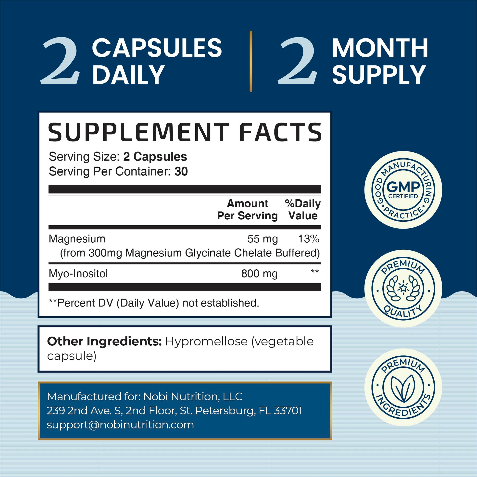Complete Sleep Support | Myo Inositol + Magnesium Glycinate | Restful Sleep & Relaxation Support | 1100MG Complex | Melatonin-Free, Non-GMO | Inositol Supplement with Magnesium-Glycinate | 60 Ct Nobi Nutrition buy supplements canada