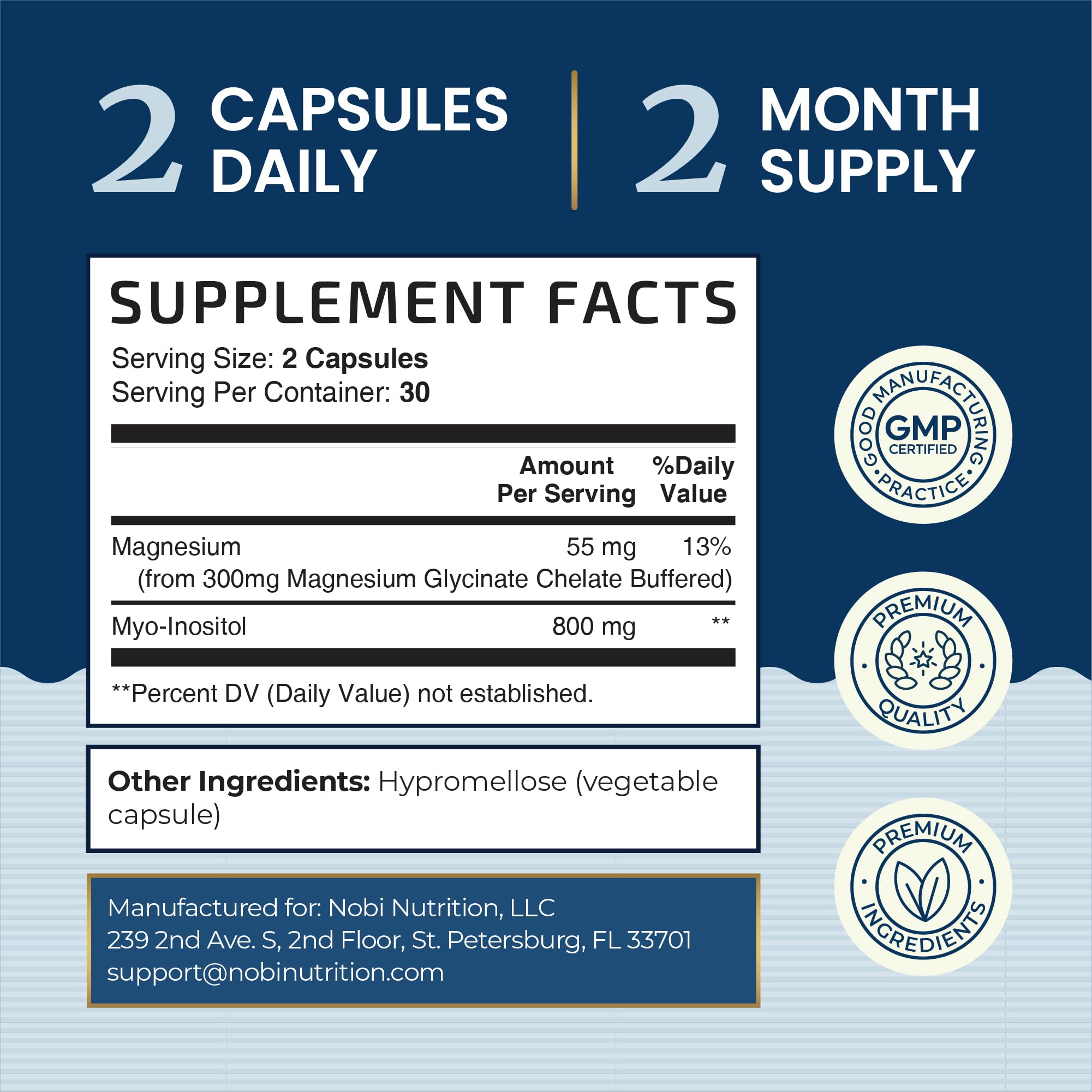 Complete Sleep Support | Myo Inositol + Magnesium Glycinate | Restful Sleep & Relaxation Support | 1100MG Complex | Melatonin-Free, Non-GMO | Inositol Supplement with Magnesium-Glycinate | 60 Ct Nobi Nutrition buy supplements canada