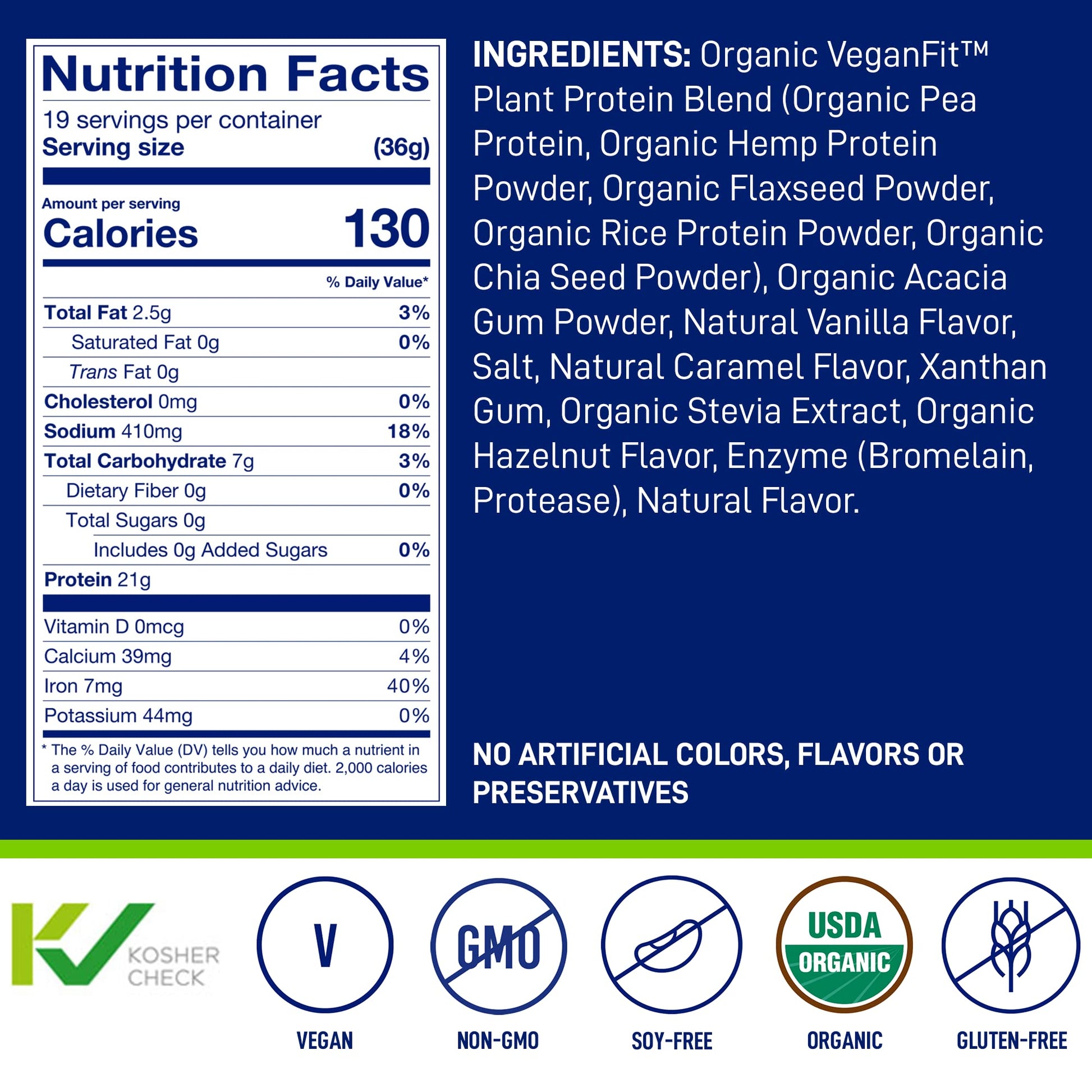 LeanFit Organic Plant-Based Protein, Natural Vanilla Flavor, 21g Vegan Protein, 19 Servings LeanFit buy supplements canada
