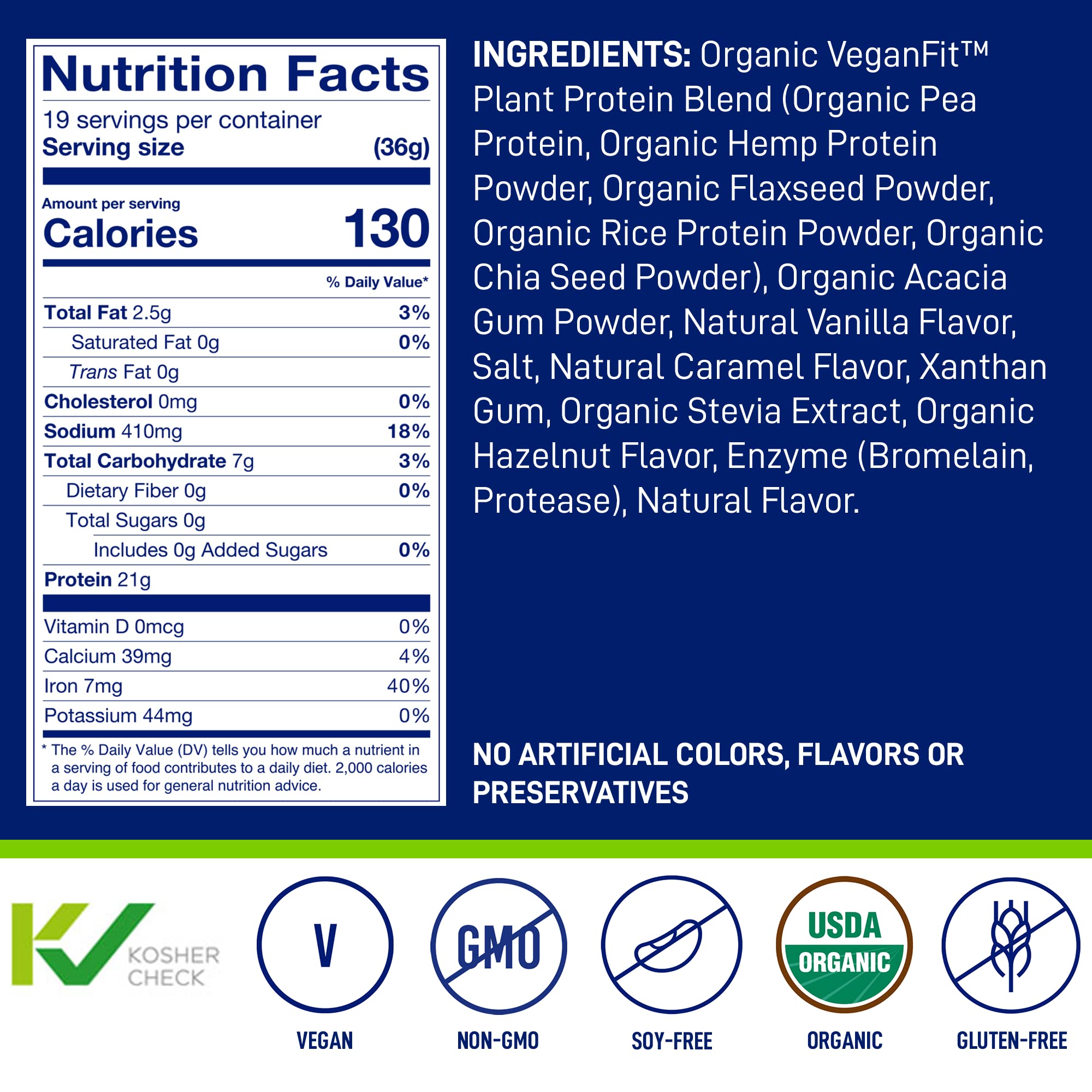 LeanFit Organic Plant-Based Protein, Natural Vanilla Flavor, 21g Vegan Protein, 19 Servings LeanFit buy supplements canada