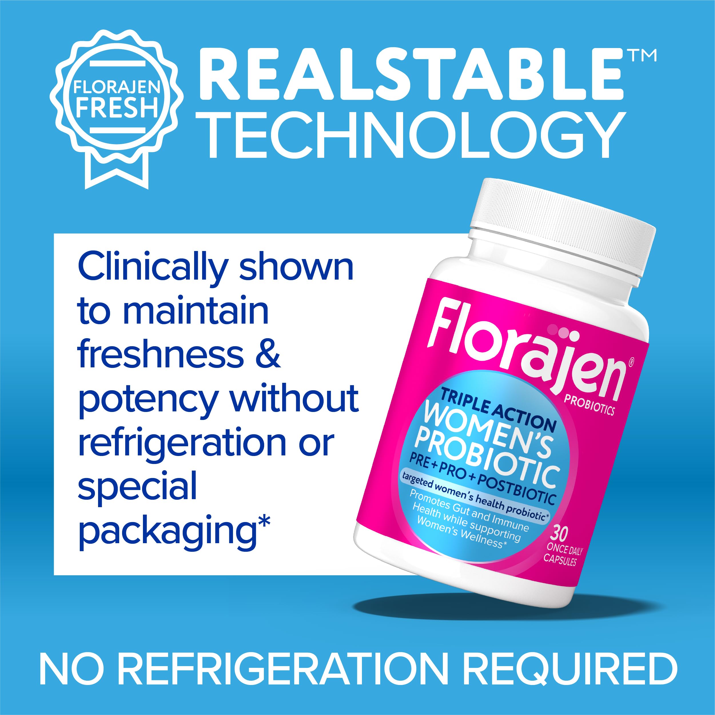 Florajen Women's Complete Triple-Action Prebiotic + Probiotic + Postbiotic for Digestive & Immune Support - Fast-Acting Relief from Constipation & Bloating - Gluten-Free - Vegan - Non-GMO - 30-Count Florajen buy supplements canada