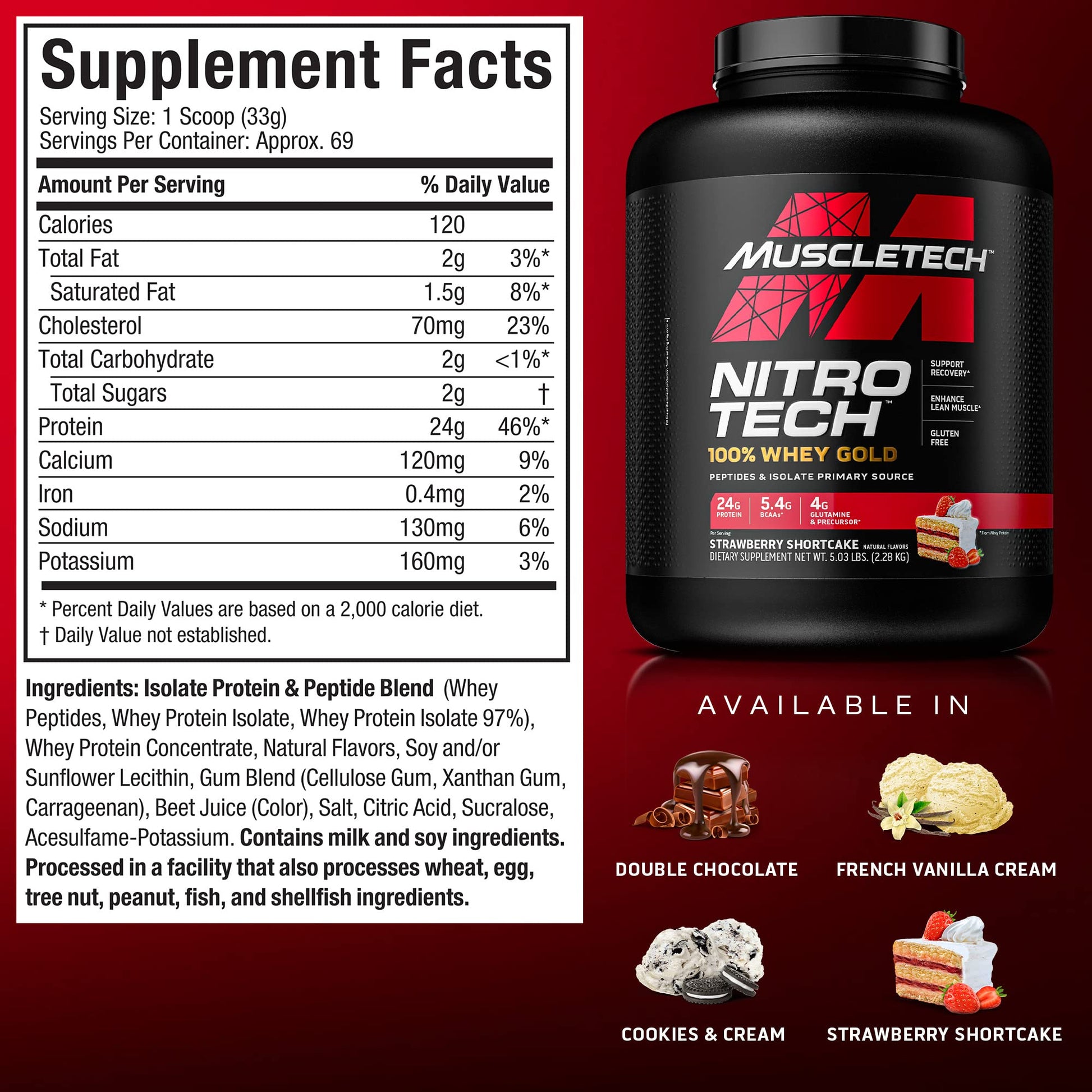 Whey Protein Powder MuscleTech Nitro-Tech Whey Gold Protein Powder Whey Protein MuscleTech buy supplements canada