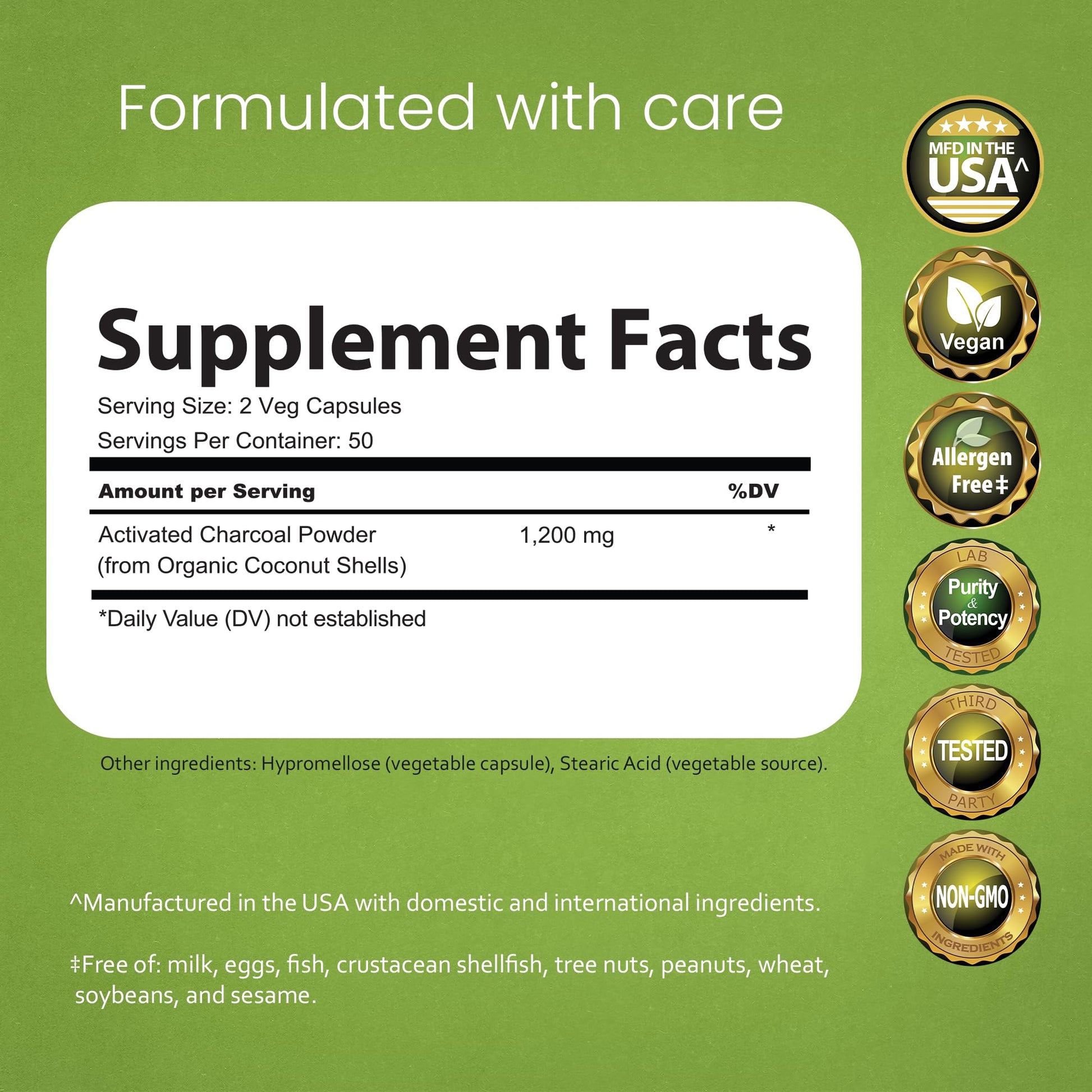 NaturaLife Labs Activated Charcoal 1200 mg per Serving – from Coconut Shells – 100 Veg Capsules – Non-GMO, Gluten-Free, Vegan NaturaLife Labs buy supplements canada