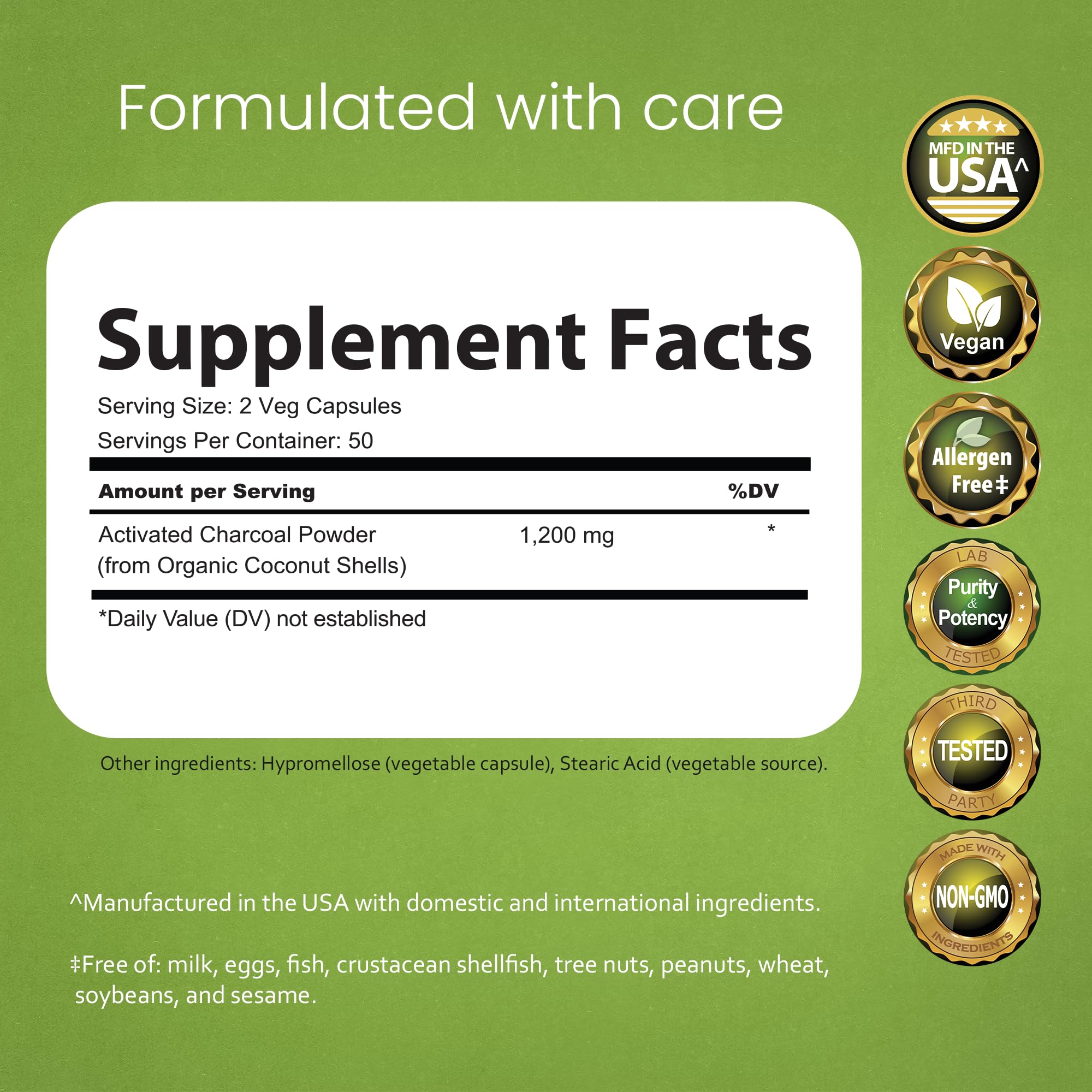 NaturaLife Labs Activated Charcoal 1200 mg per Serving – from Coconut Shells – 100 Veg Capsules – Non-GMO, Gluten-Free, Vegan NaturaLife Labs buy supplements canada