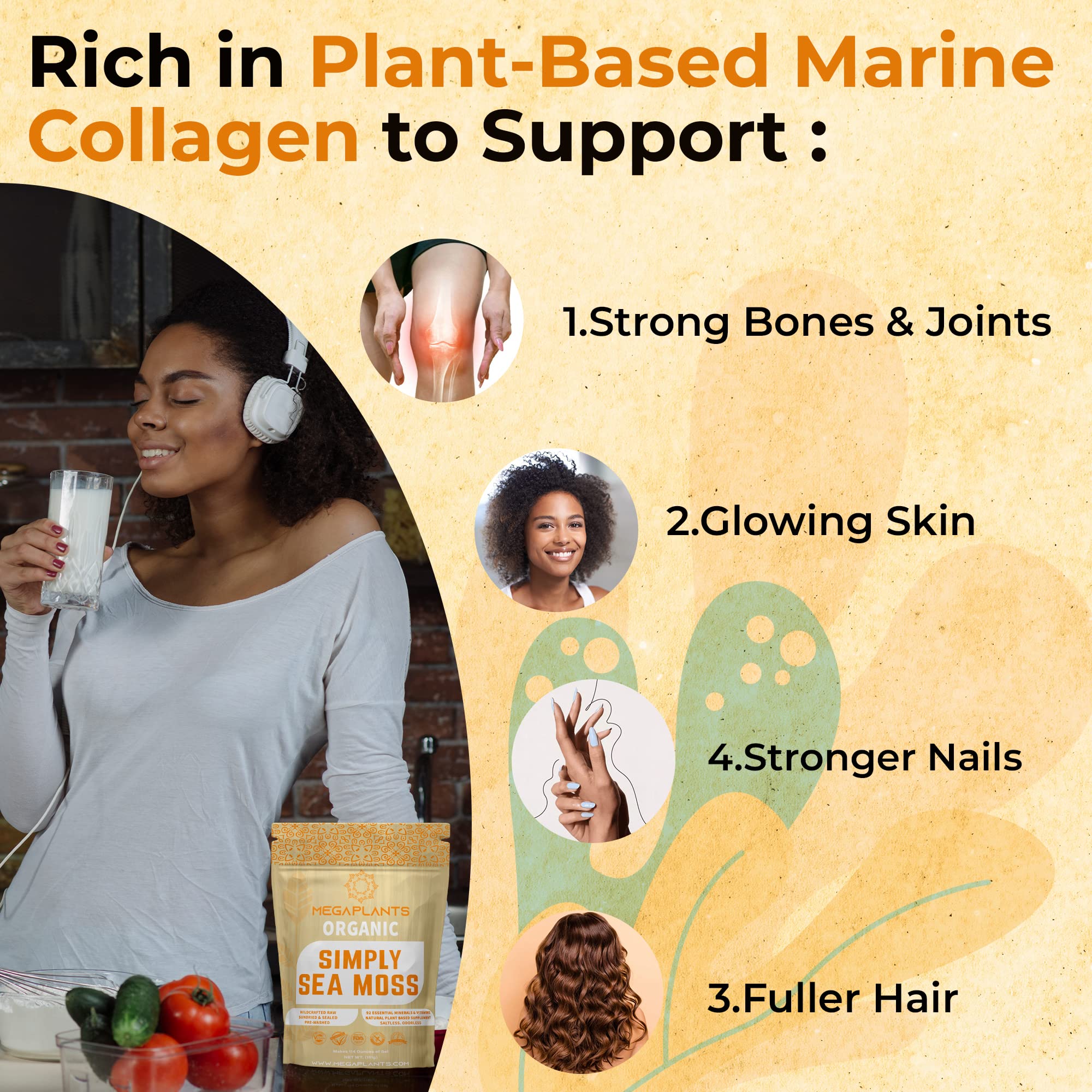 MEGAPLANTS Organic Sea Moss | Makes 228 Servings of Seamoss Gel | Pre-Washed MEGAPLANTS buy supplements canada