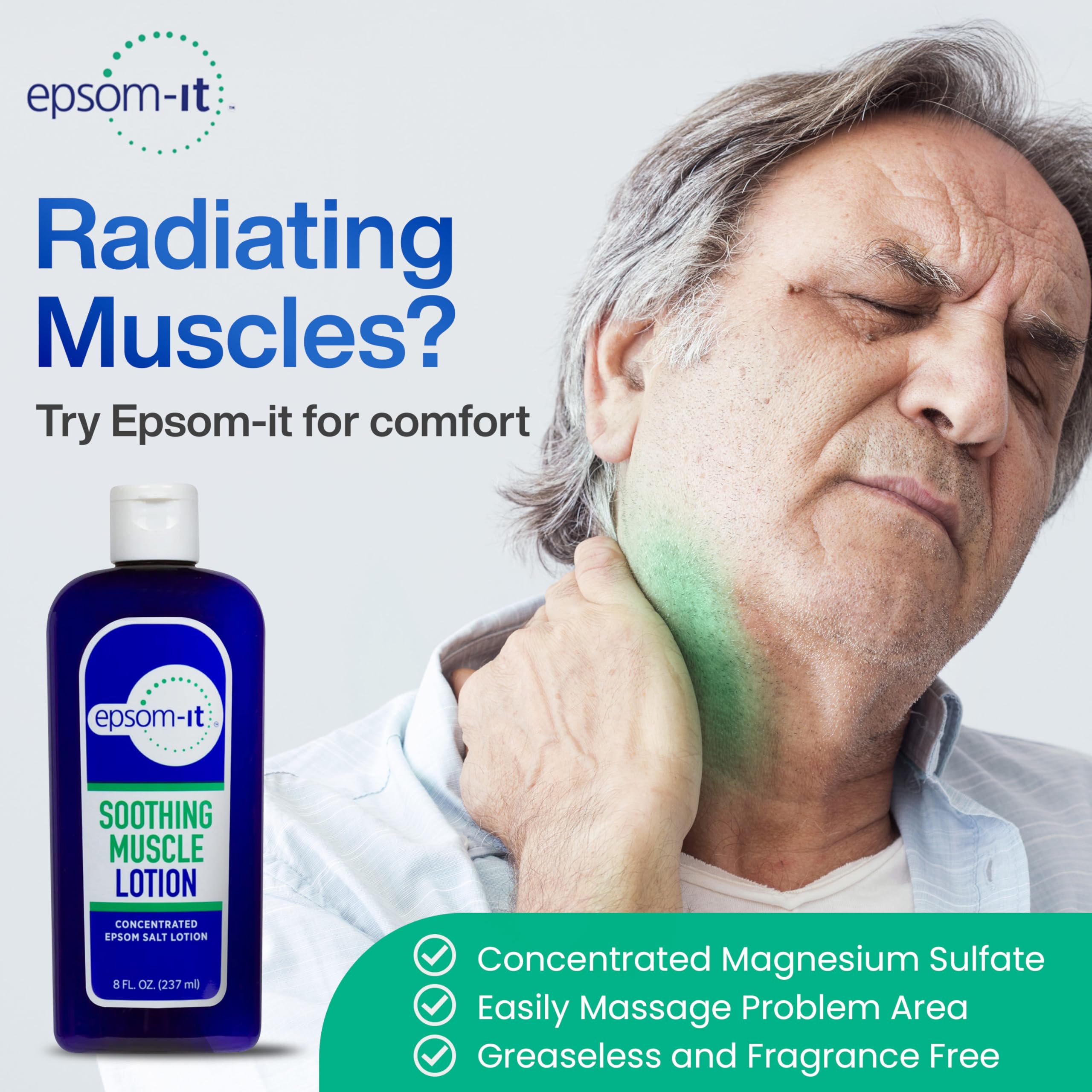 Epsom-It Soothing Muscle Magnesium Lotion – Epsom Salt Topical Cream with Arnica and Magnesium Sulfate - Designed for Muscle Stiffness, Leg Cramps, Feet, Knees and Achy Feet - 8.0 oz EPSOM-IT buy supplements canada