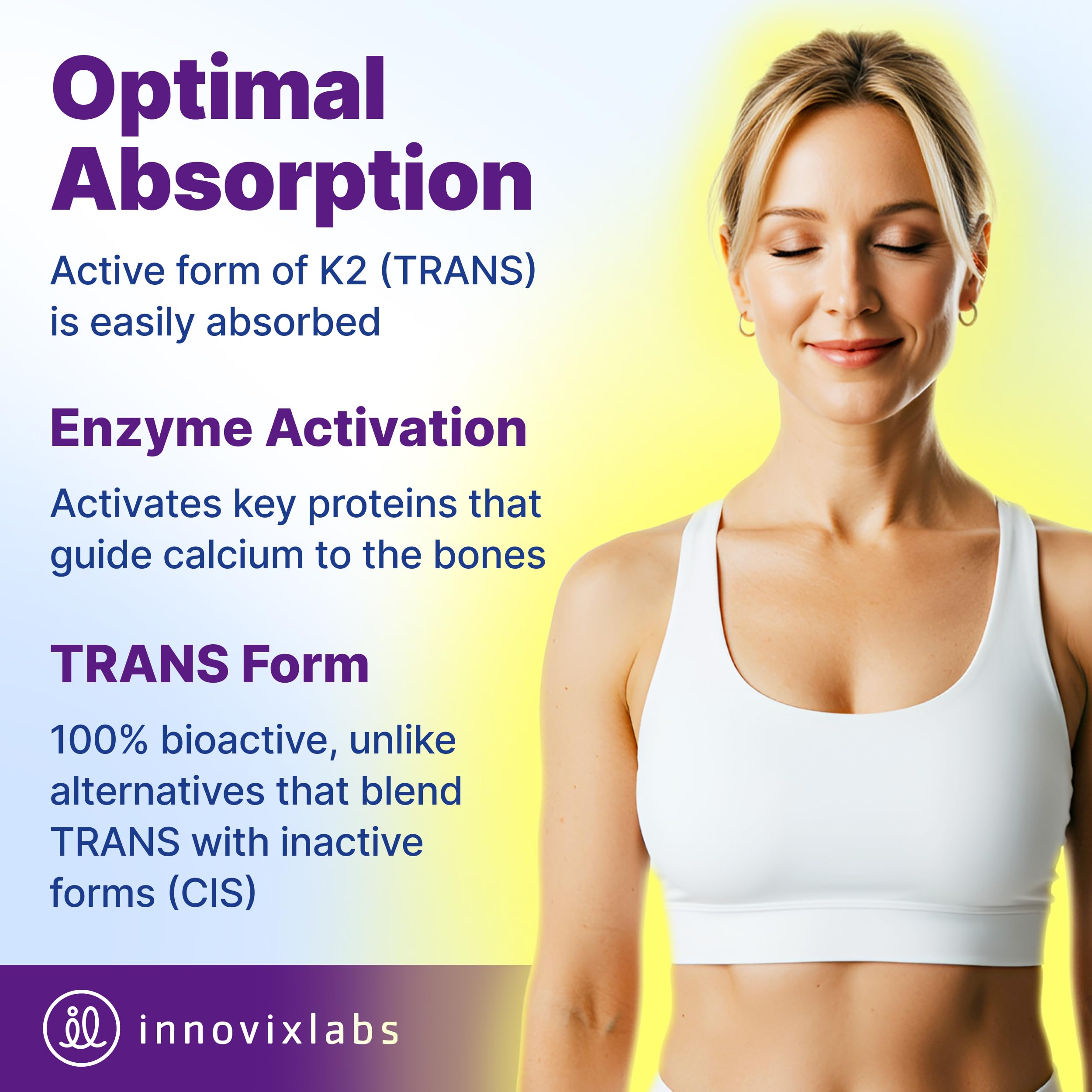InnovixLabs Full Spectrum Vitamin K2-90 Softgels with 600 mcg of Trans Form MK7 and MK4 - Supports General Health and Bone Strength InnovixLabs buy supplements canada