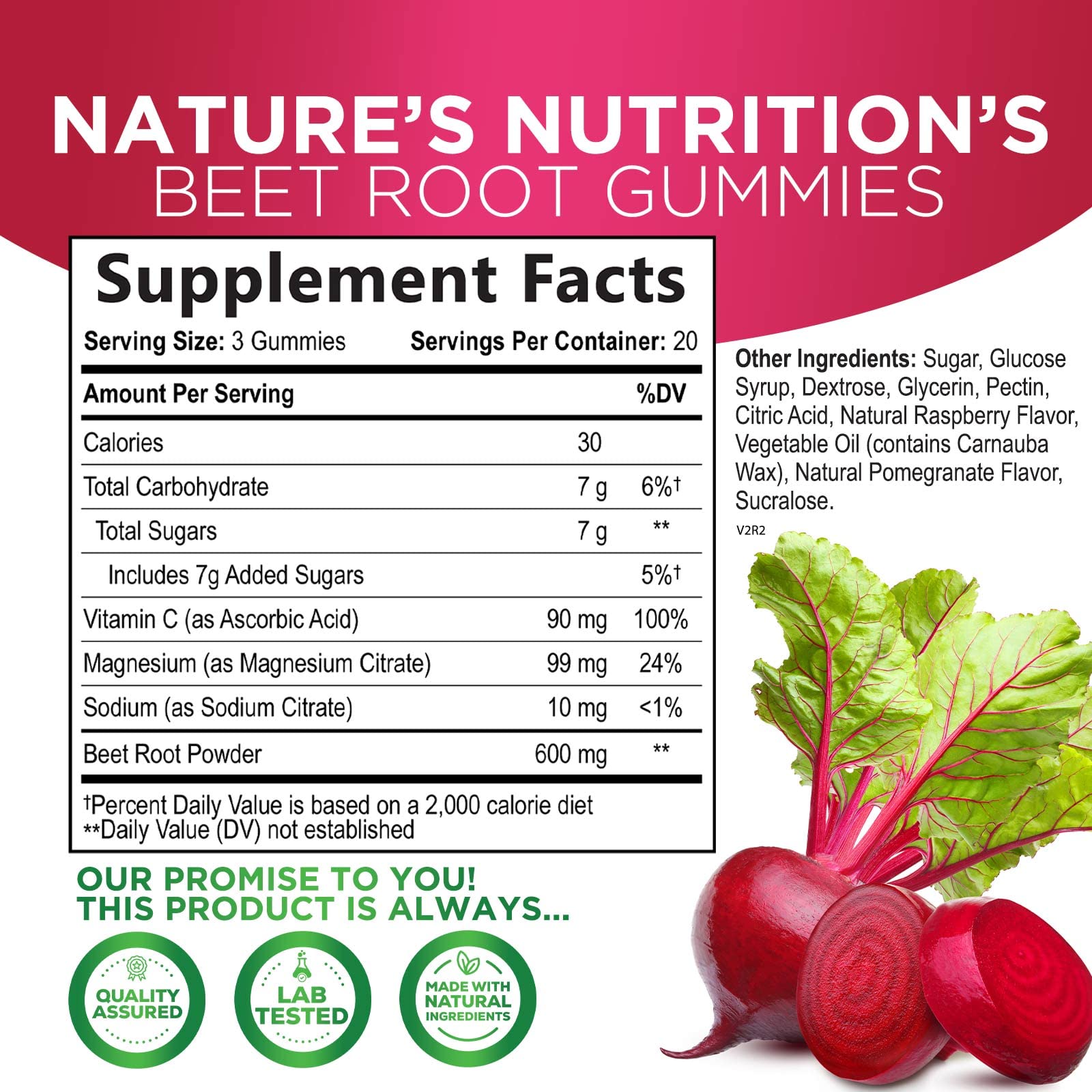 Nature's Nutrition Beet Gummies with Beetroot - Energy & Heart Health Support Nature's Nutrition buy supplements canada