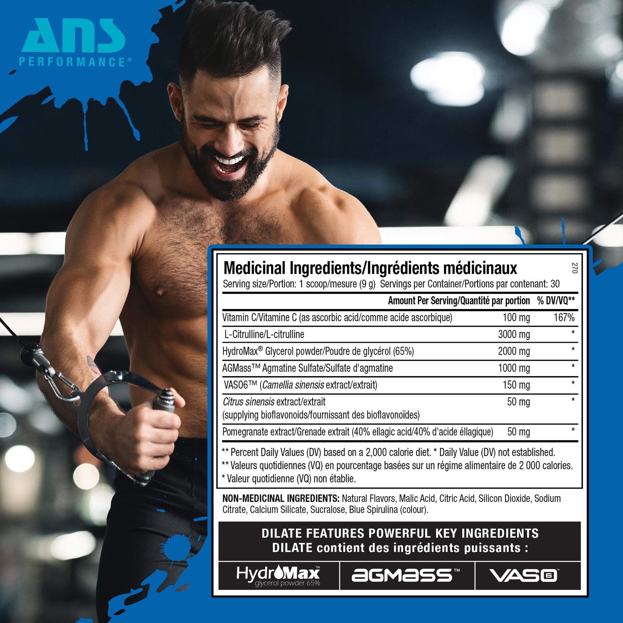 ANS Performance Dilate Pump PreWorkout Powder - Dietary Supplement - Maximizes ANS Performance buy supplements canada