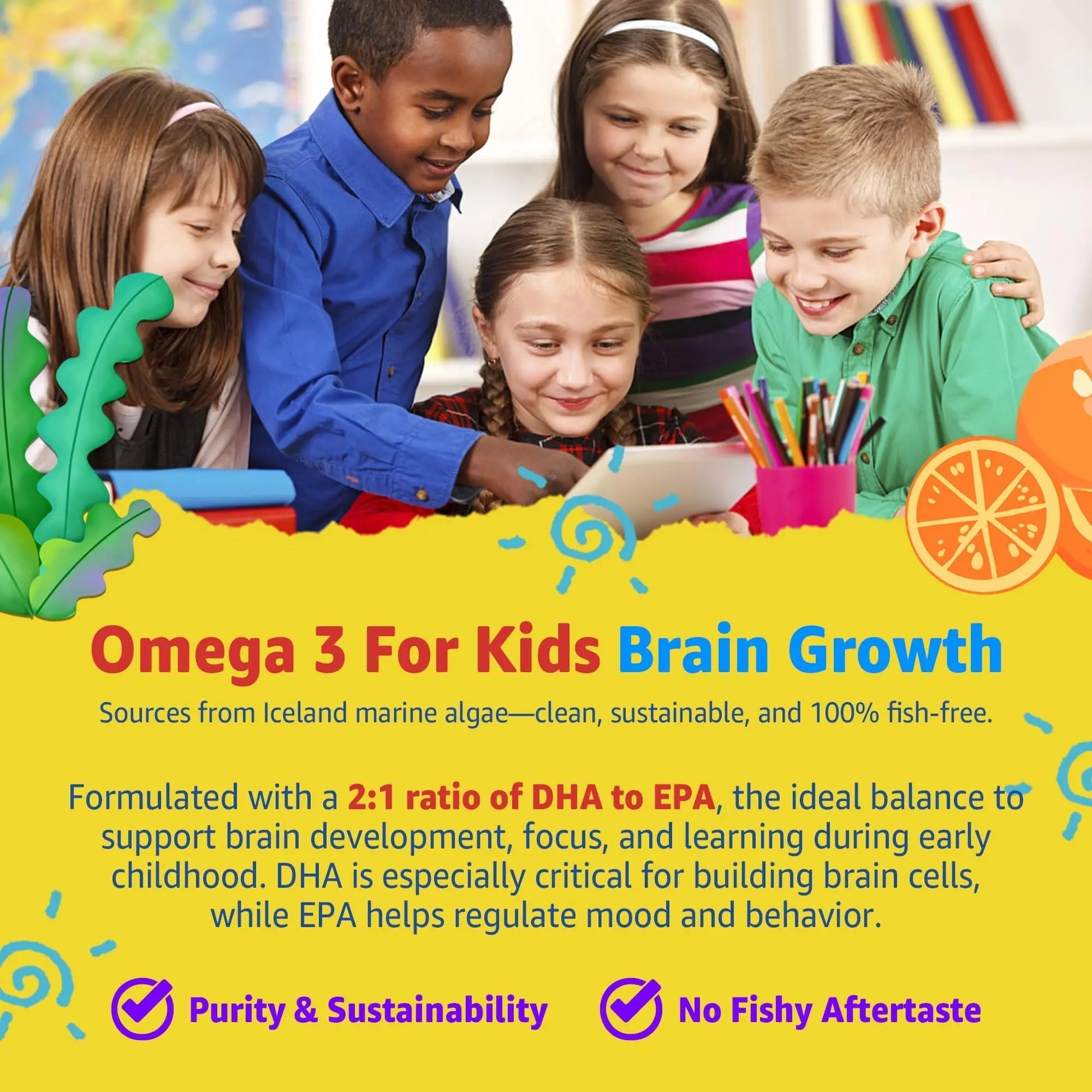 Kids Multivitamin Gummies with Iron, Sugar Free, Kids Daily Vitamins + Probiotics, Algae Omega 3 (EPA/DHA), A, C, D, Methyl B12, Folate, B6, Zinc, Biotin Nextdia buy supplements canada