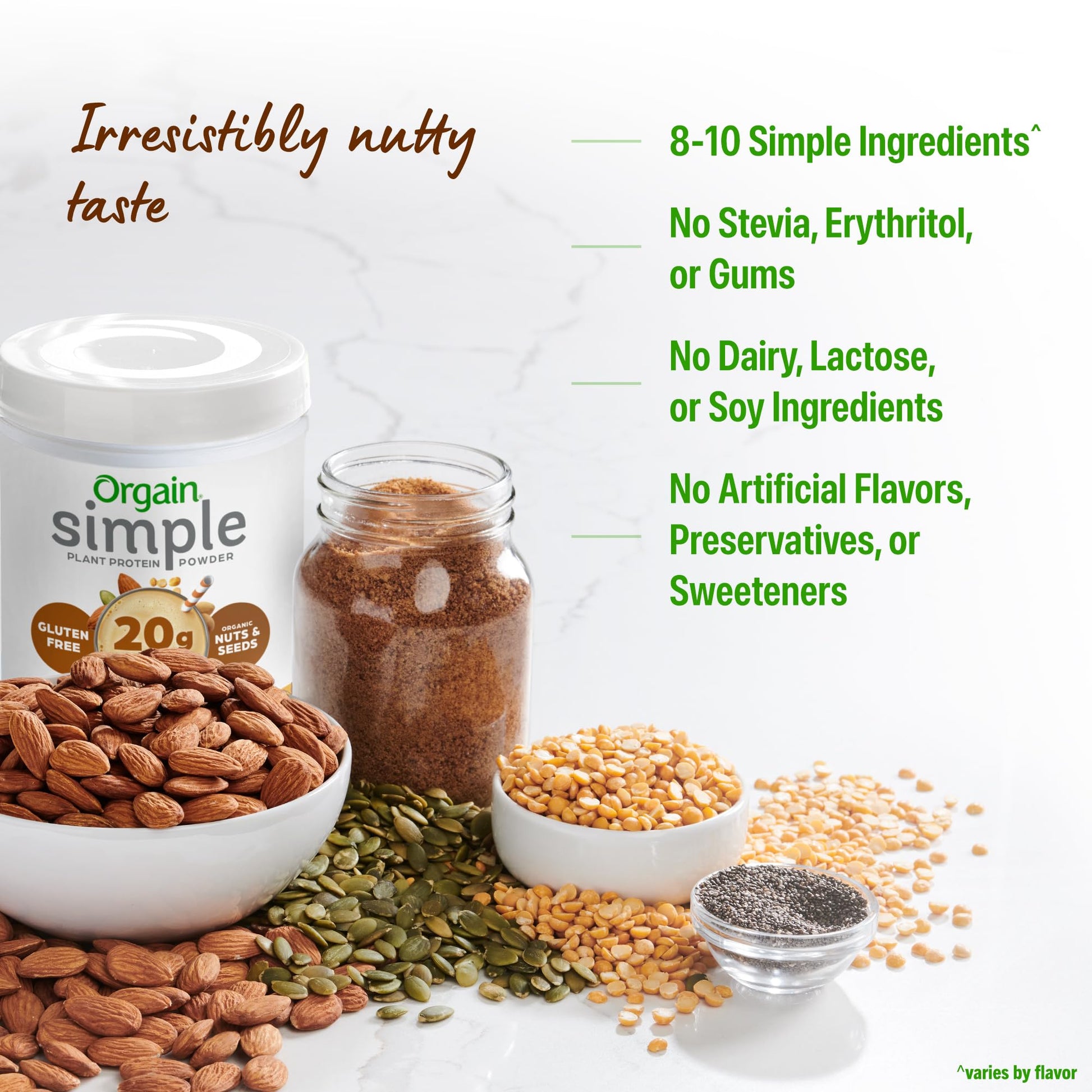 Orgain Organic Simple Vegan Protein Powder, Peanut Butter - 20g Plant Based Protein, With less Ingredients, No Artificial Sweeteners, Gluten Free, No Dairy or Lactose, 1.25 lb (Packaging May Vary) Orgain buy supplements canada