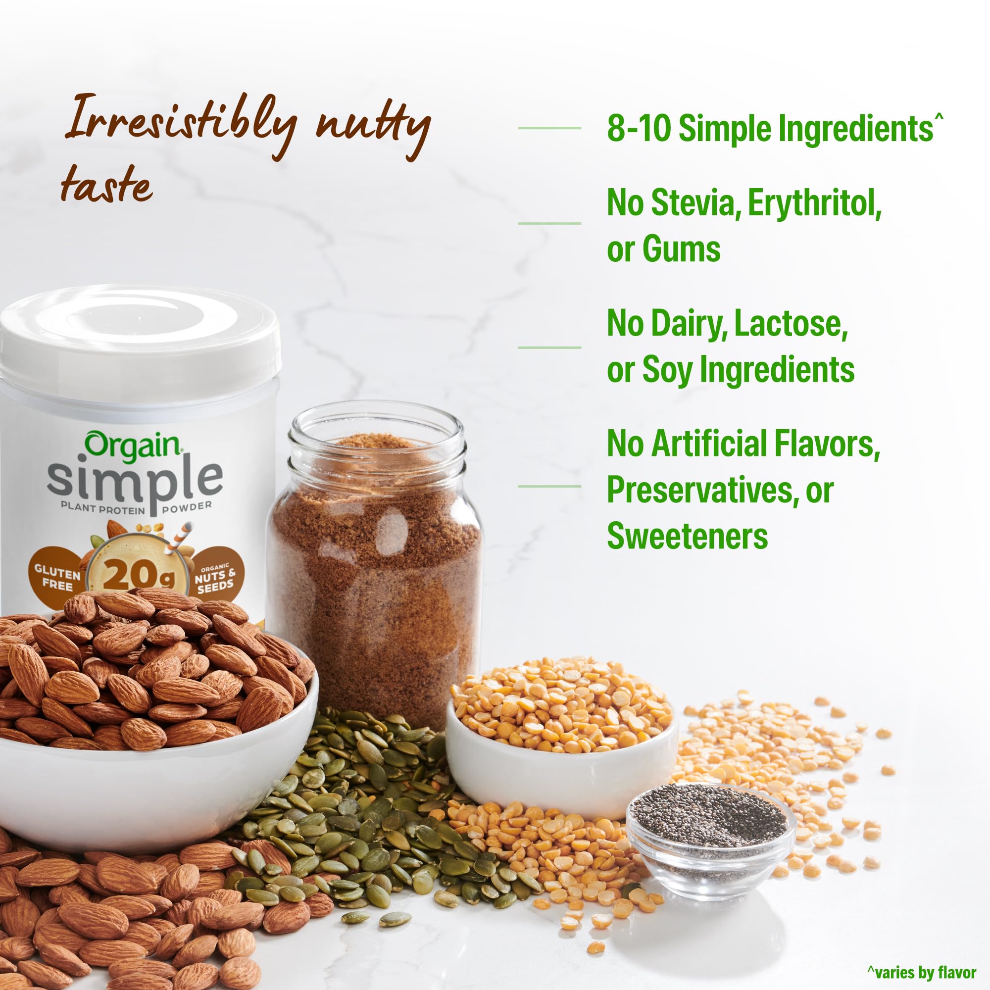 Orgain Organic Simple Vegan Protein Powder, Peanut Butter - 20g Plant Based Protein, With less Ingredients, No Artificial Sweeteners, Gluten Free, No Dairy or Lactose, 1.25 lb (Packaging May Vary) Orgain buy supplements canada