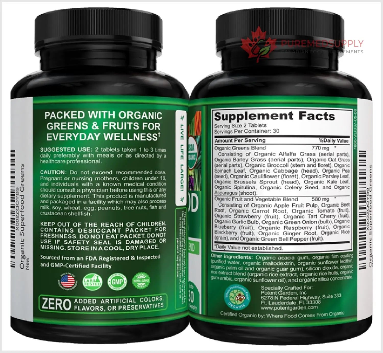 Potent Garden Daily Nutrition Bundle – Superfood Greens + Multivitamin Potent Garden buy supplements canada